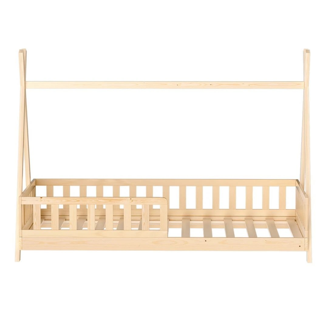4 Artiss Bed Frame Wooden Kids House Frames Oak PUAH - Natural, 4 of 7