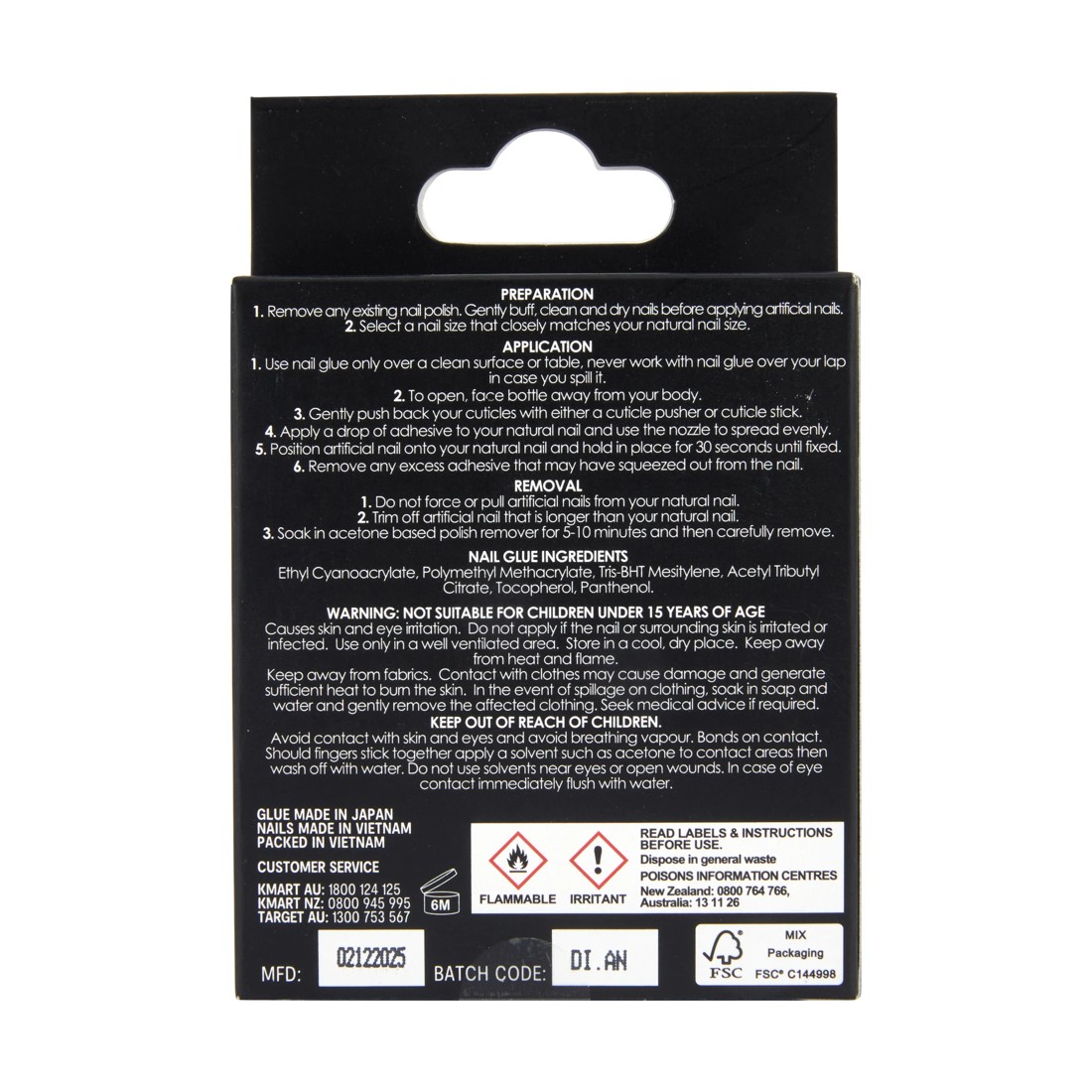 2 OXX Cosmetics 24 Pack Artificial Nails with Adhesive - Almond Shape, Pink and Orange Tip, 2 of 5