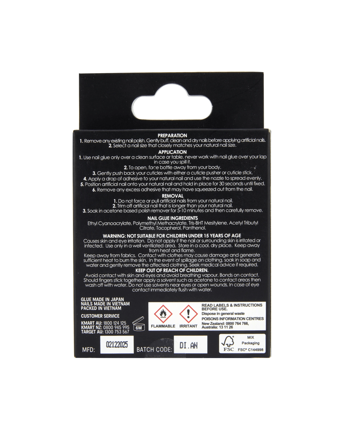 2 OXX Cosmetics 24 Pack Artificial Nails with Adhesive - Almond Shape, Pink and Orange Tip, 2 of 5