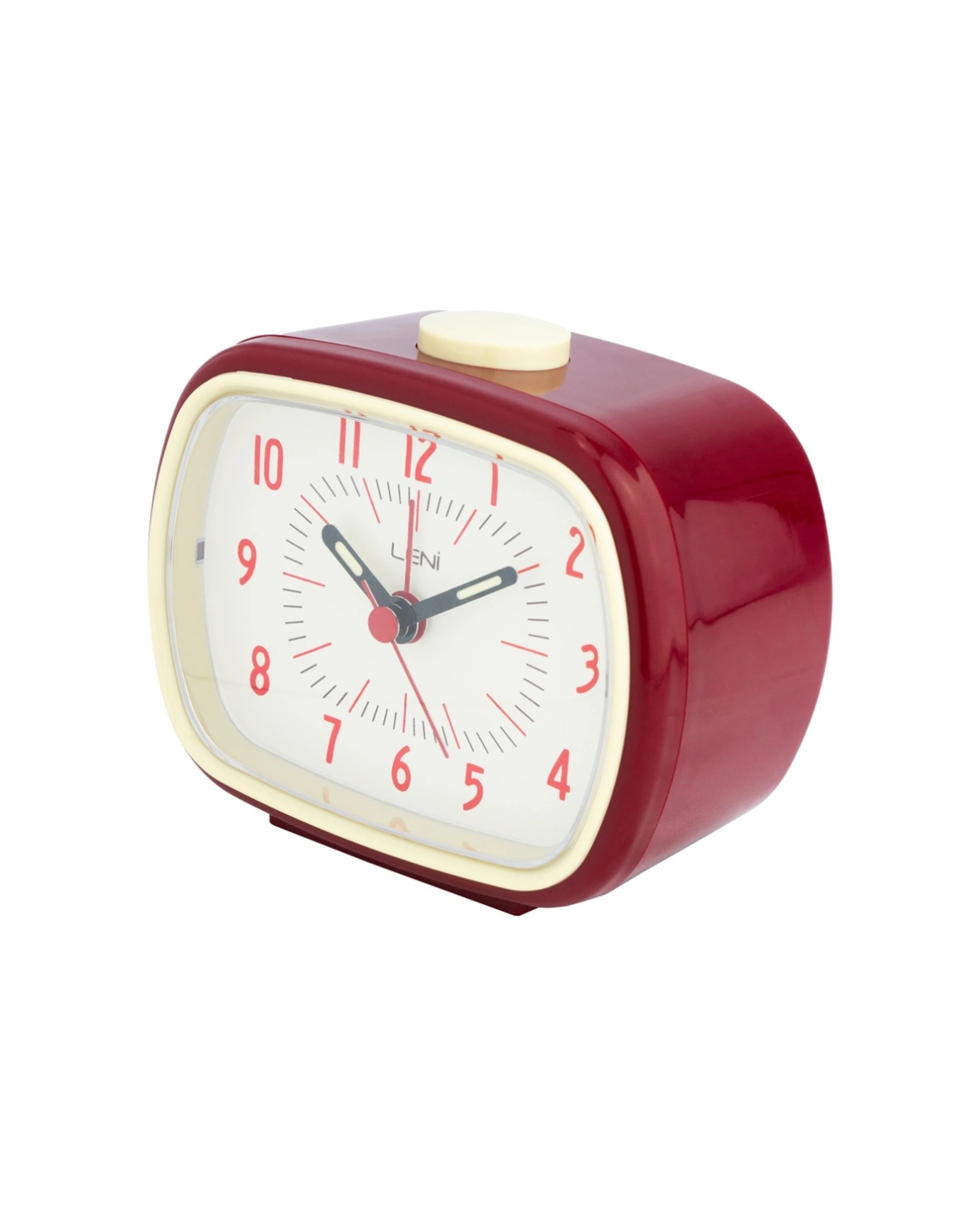 2 Leni Retro 9cm Alarm Clock Luminescent Hands Audible Beep-Beep Alarm - Red, 2 of 8
