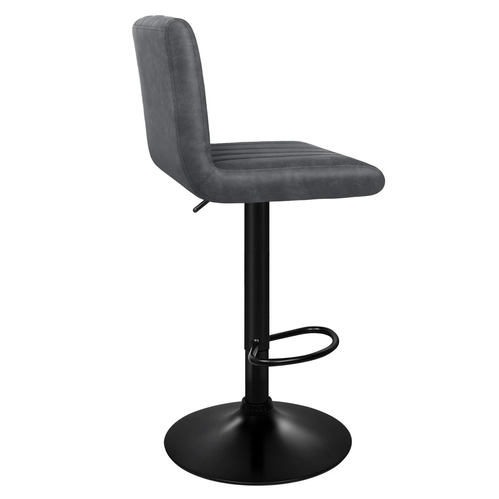 3 Alfordson 2x Bar Stools Macias Kitchen Swivel Chair Leather Gas Lift - Grey, 3 of 10