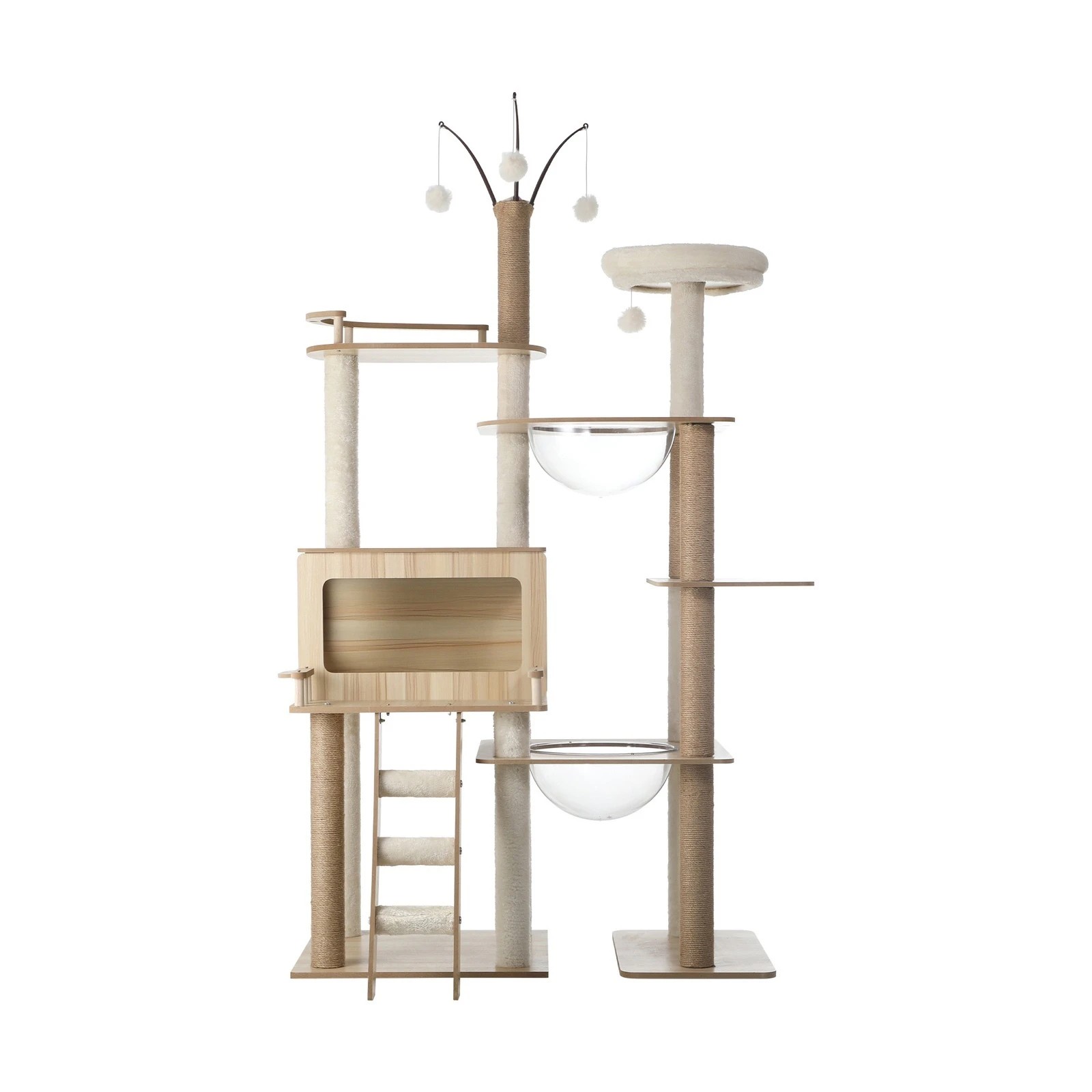 3 Alopet Large Cat Tree Wood Scratcher Scratching Post Tower Condo House Bed 172cm
 - Natural, 3 of 7