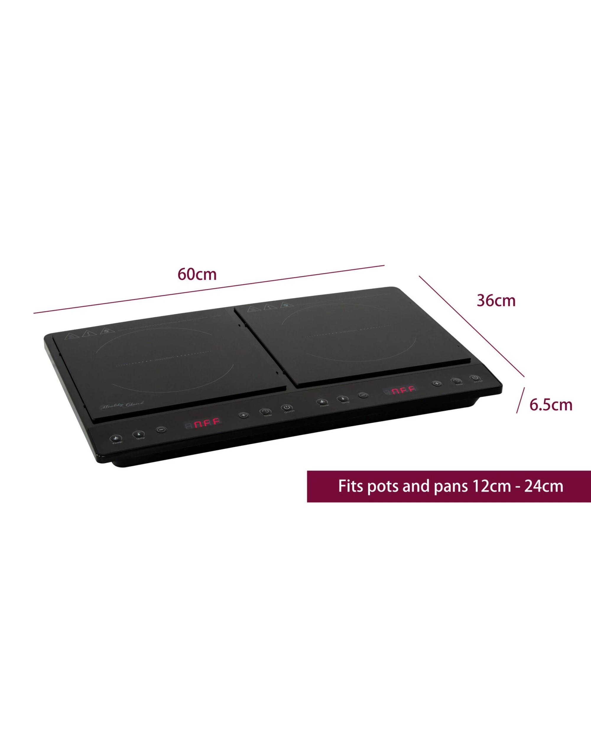 4 Healthy Choice Double Induction Cooker w/ 2 Plates, 240C, 1000- 1400W, 4 of 8