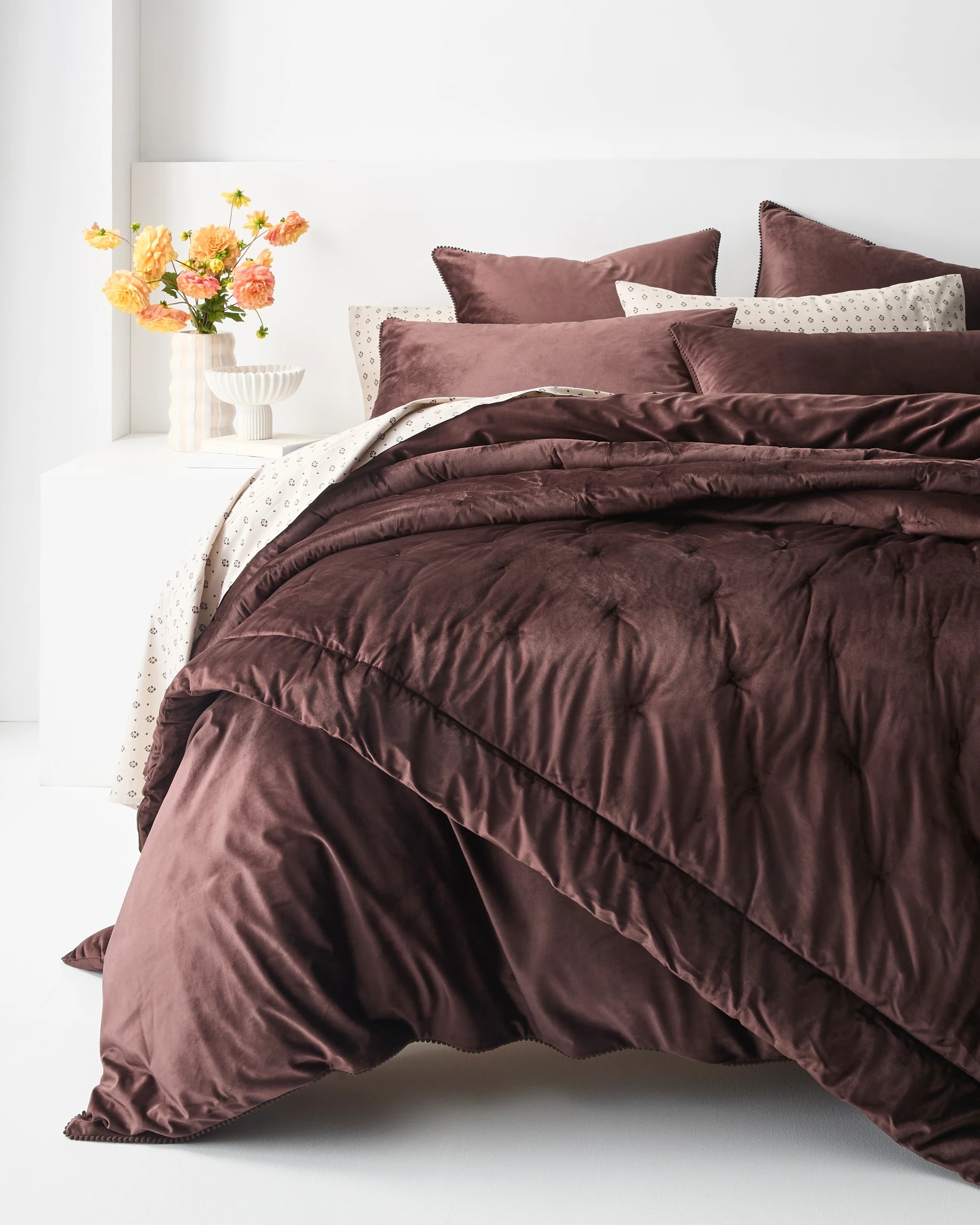 1 Target Lacy Velvet Comforter - Queen Bed - Brown, 1 of 3