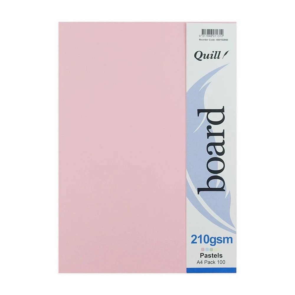 2 Quill A4 Board 210gsm Pastel 100 Pack, 2 of 2