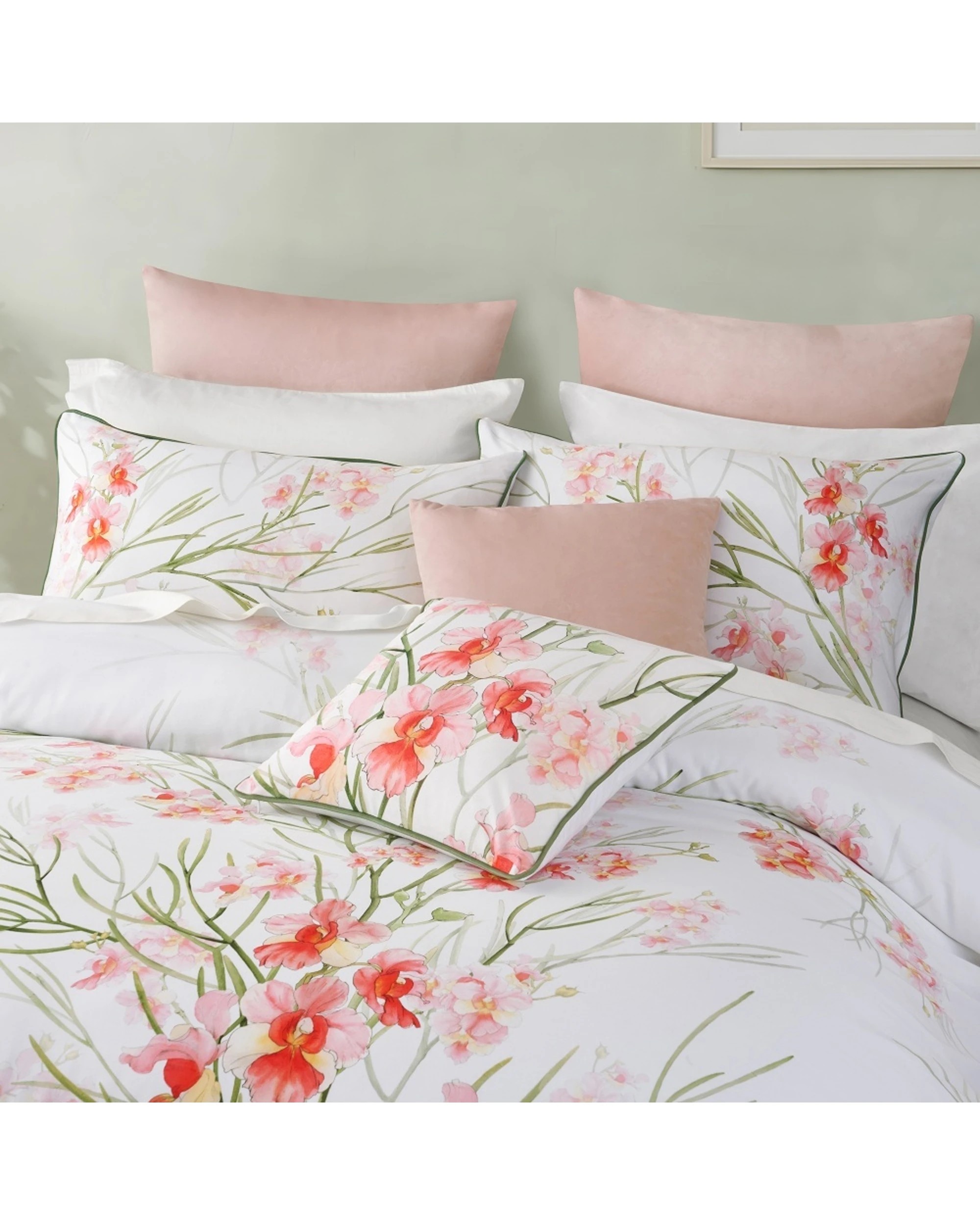 2 Bianca Petalyn Cotton Sateen Quilt Cover Set Floral Piped Edges - Queen Bed - Pattern, 2 of 4