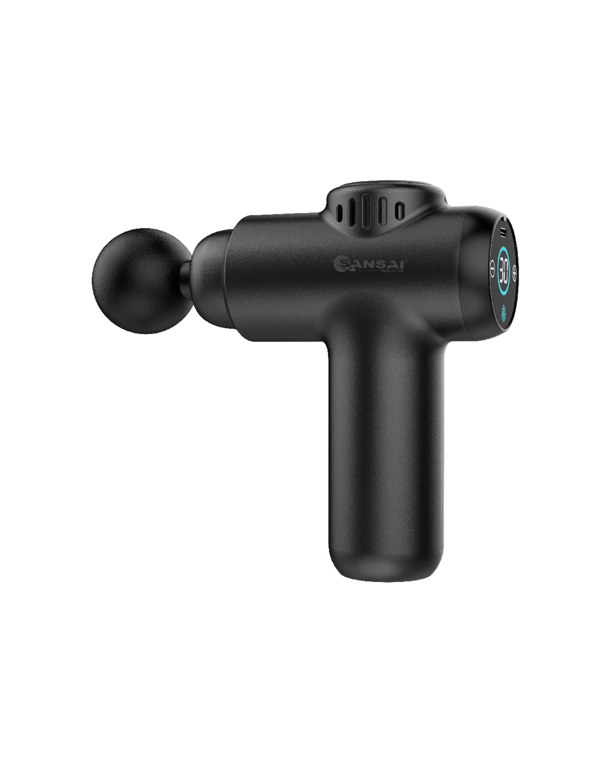 1 SANSAI Muscle Portable Massage Gun 30-Speed LCD Touch Screen 3000mAh Battery - Black, 1 of 3