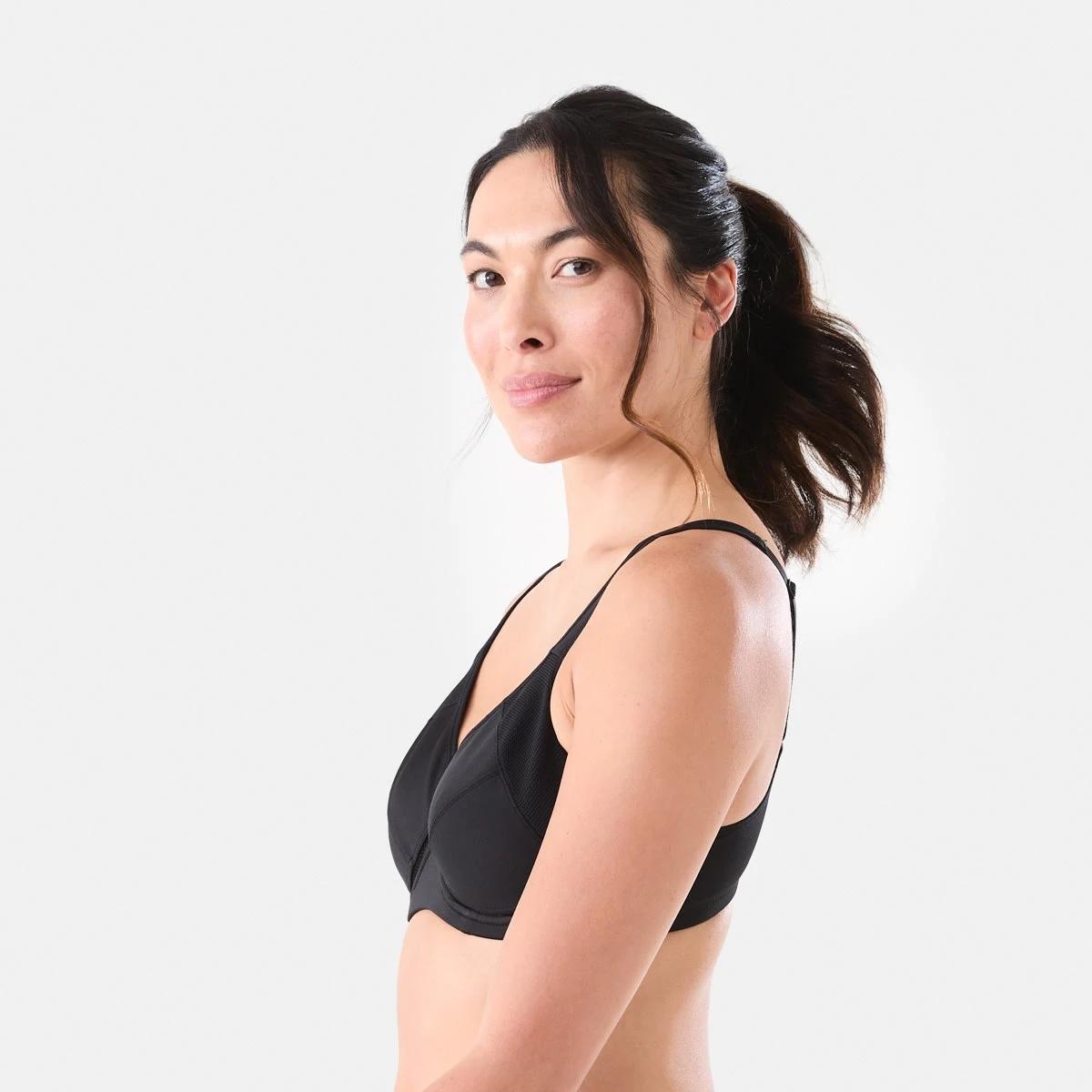 2 Cross Elastic Underwire High Support Sports Bra BLACK, 2 of 8