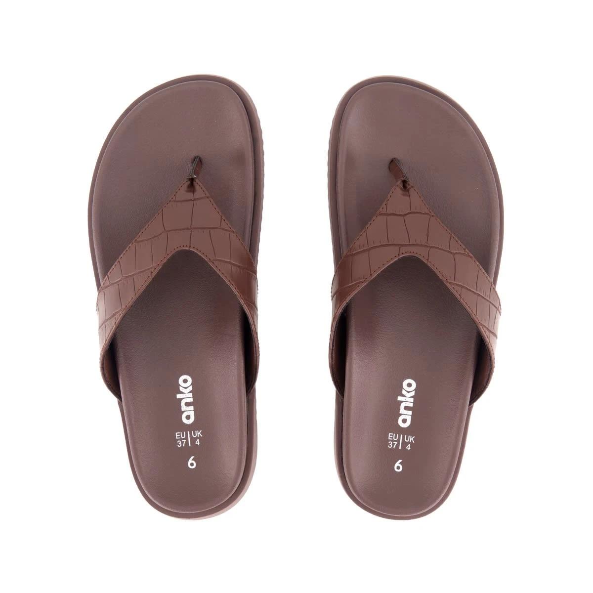2 Chunky Toe Post Slides CROC BROWN, 2 of 3