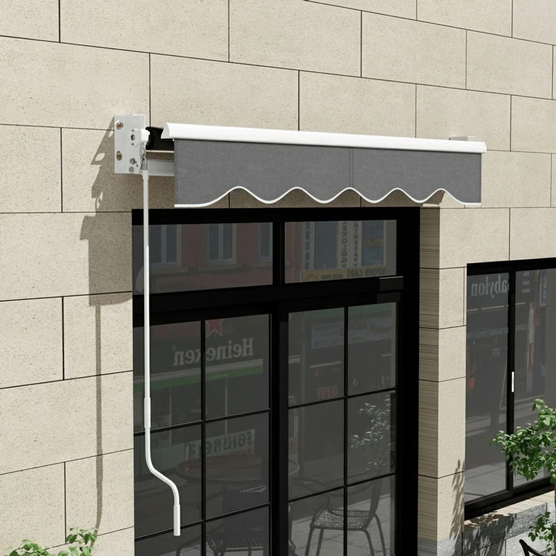 6 Instahut Retractable Folding Arm Awning Motorised Sunshade 2Mx1.5M - Grey, 6 of 6