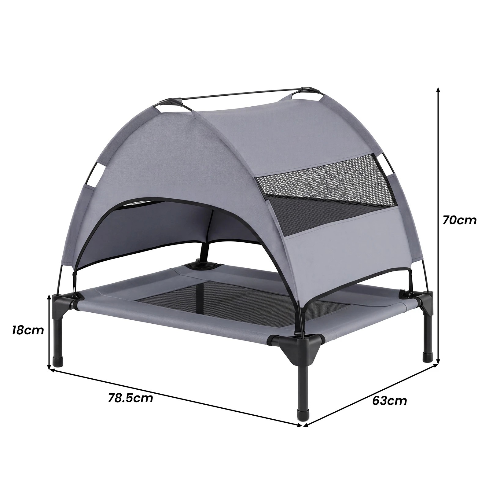2 Costway Elevated Dog Bed Raised Pet Bed w/Canopy 78.5 x 63 x 70cm, 2 of 3