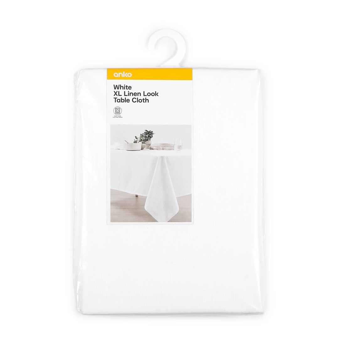 5 White Extra Large Linen Look Table Cloth, 5 of 5