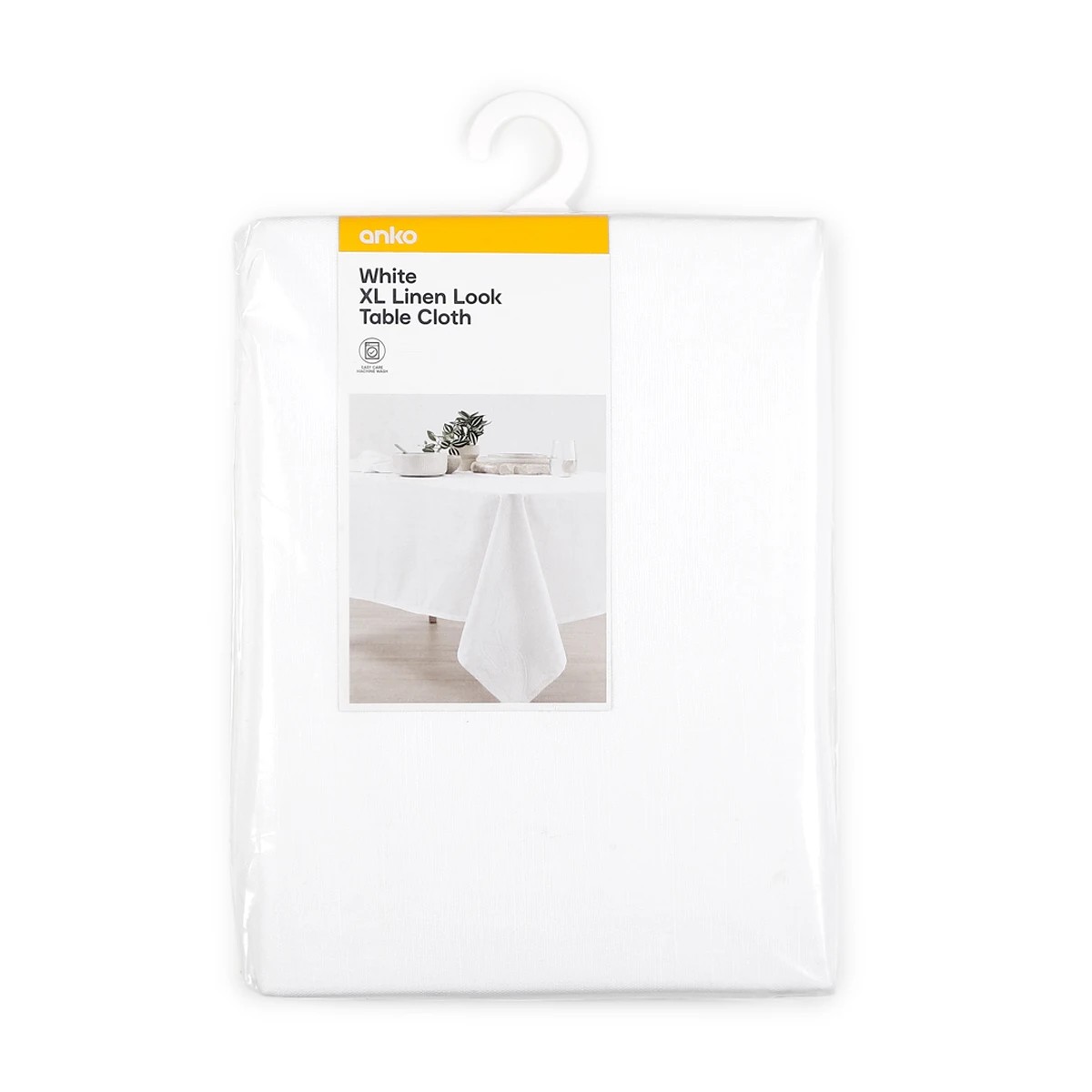 5 White Extra Large Linen Look Table Cloth, 5 of 5