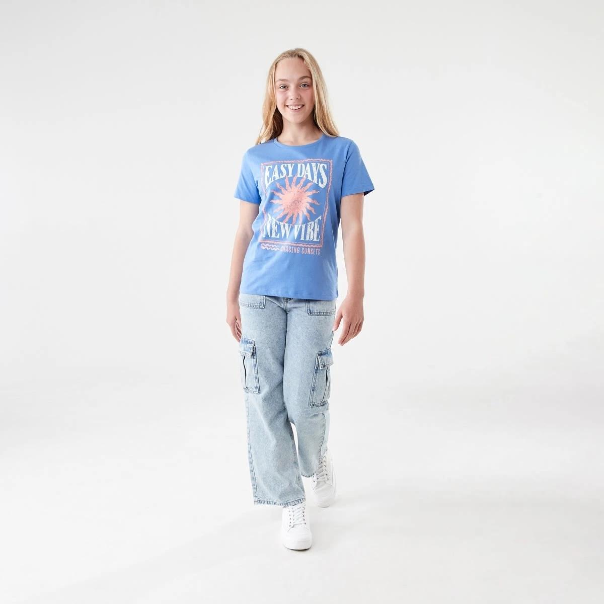 5 Short Sleeve Print T-shirt EASY DAYS NEW VIBE BLUE, 5 of 6