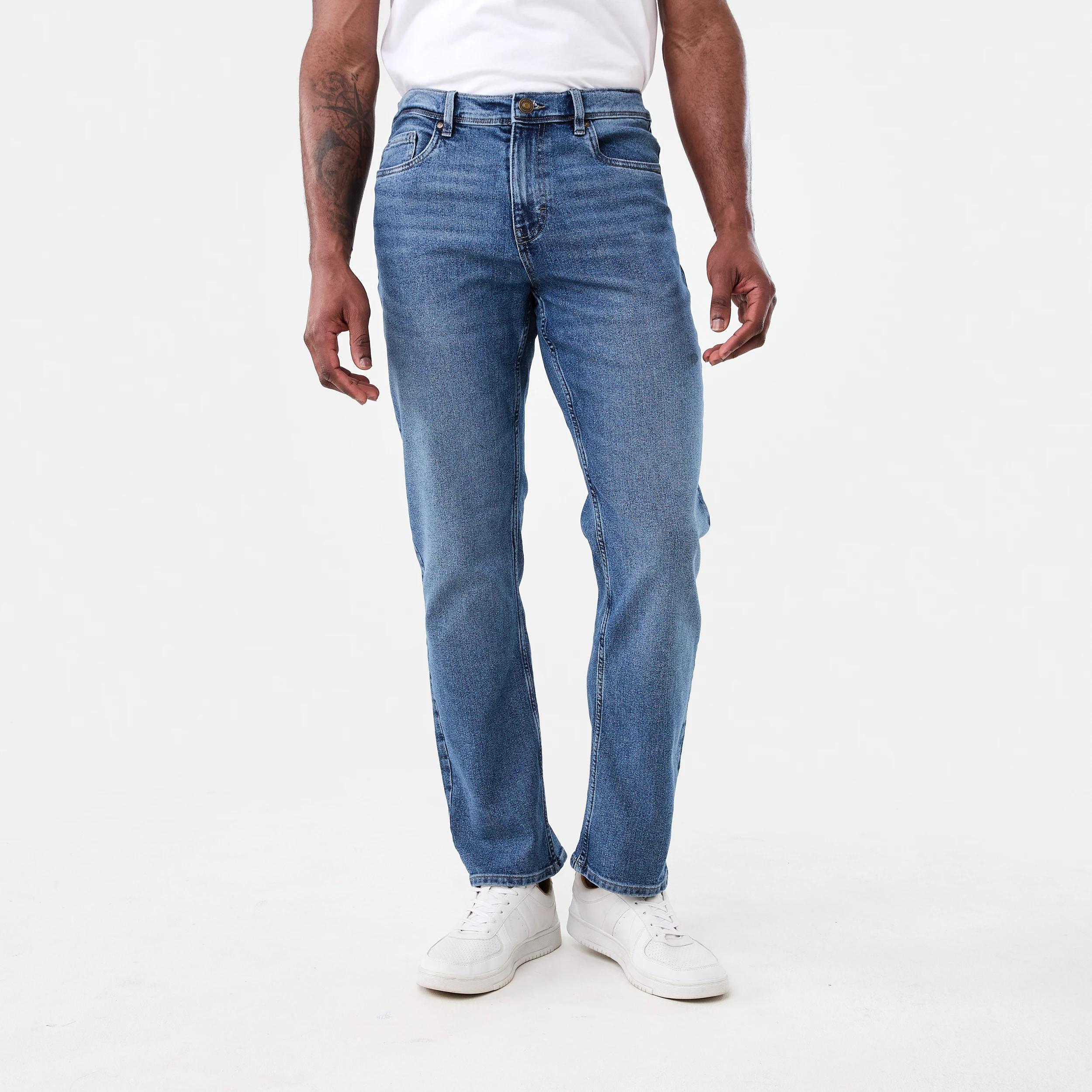1 Straight Stretch Jeans Mid Wash, 1 of 5