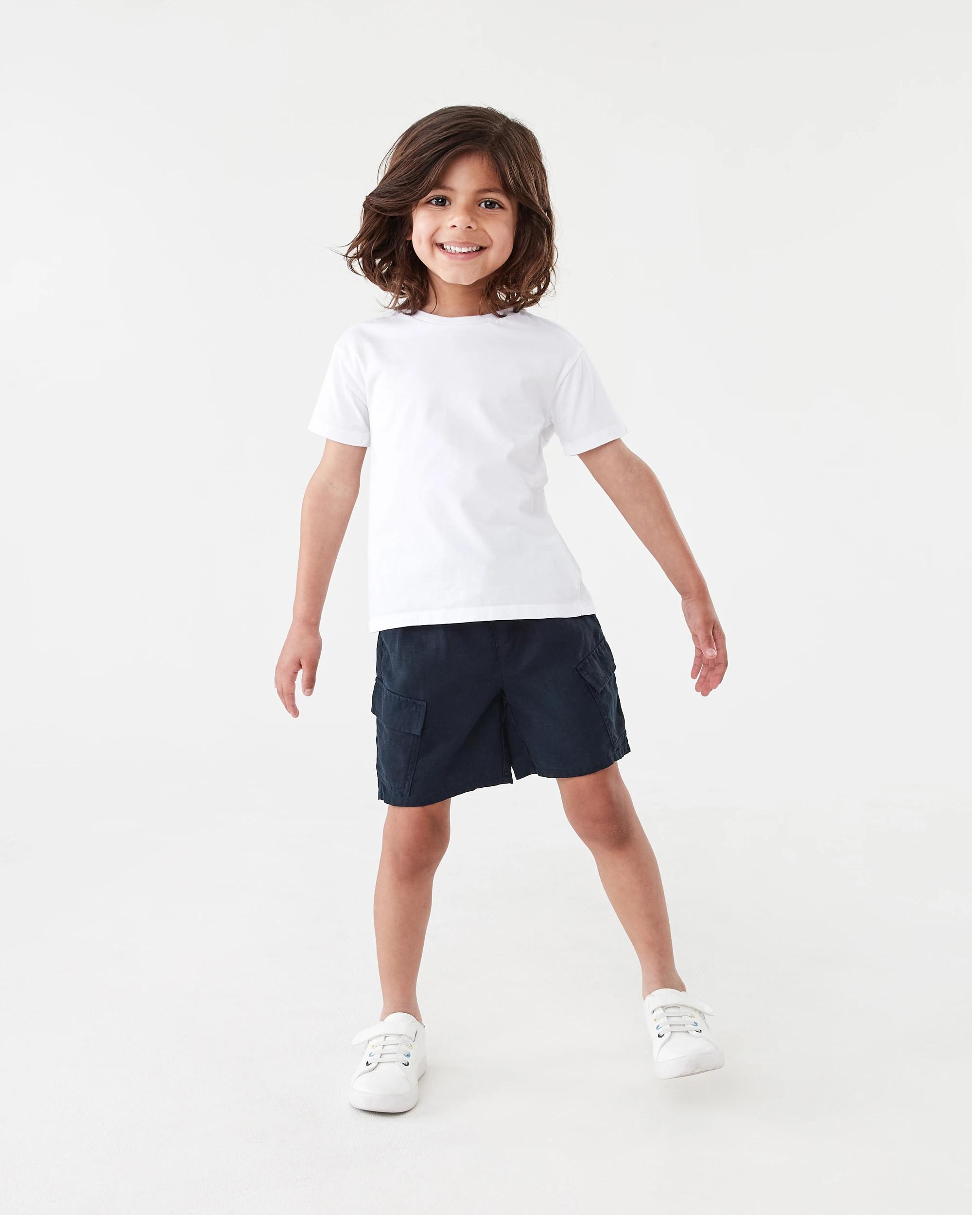 6 Linen Cargo Shorts Sky Cptn, 6 of 7