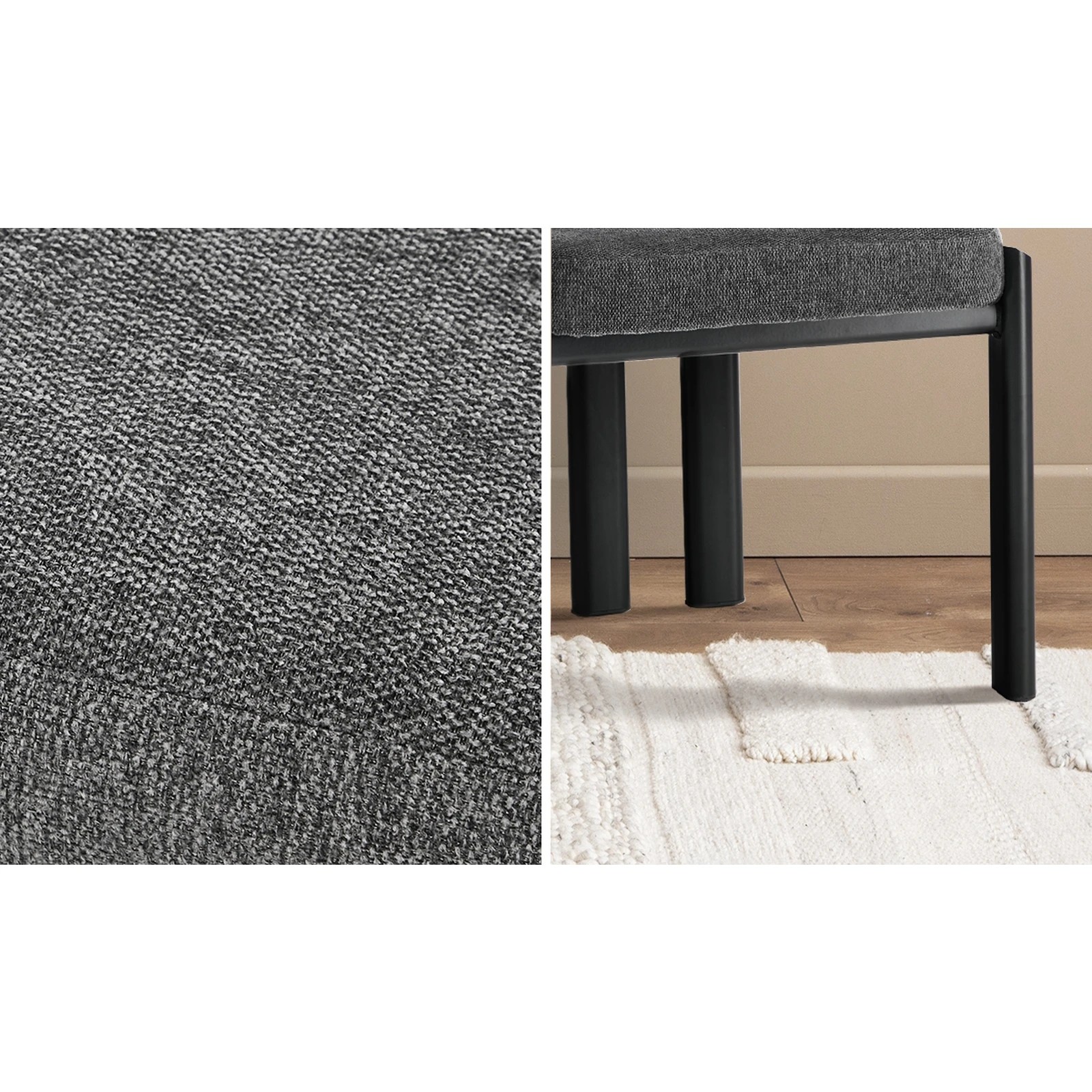 6 Oikiture Set of 2 Dining Chairs Linen Fabric Kitchen Chair Padded Seat - Multi - Multi, 6 of 9