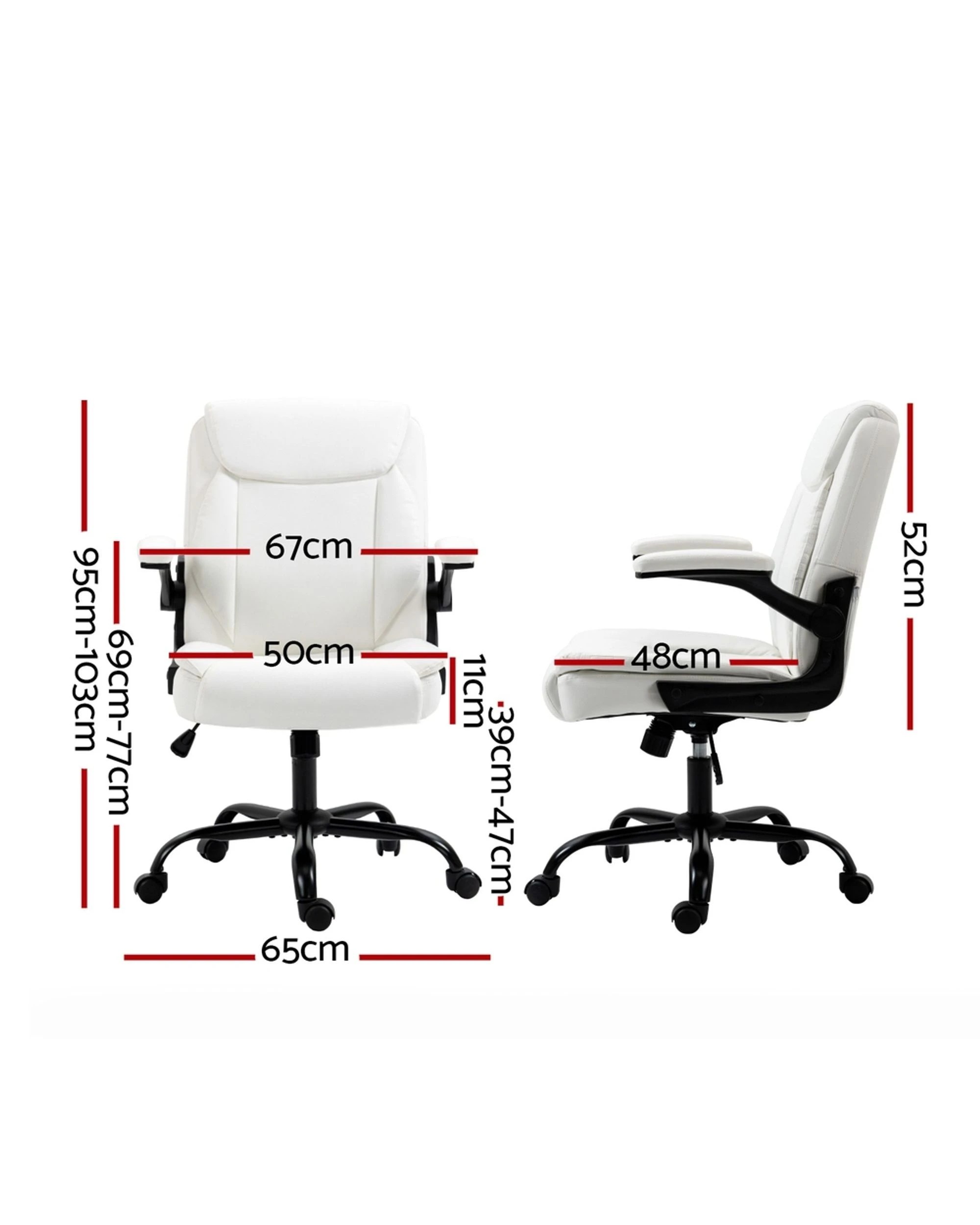 2 Artiss Executive Office Chair Mid Back
 - White, 2 of 3