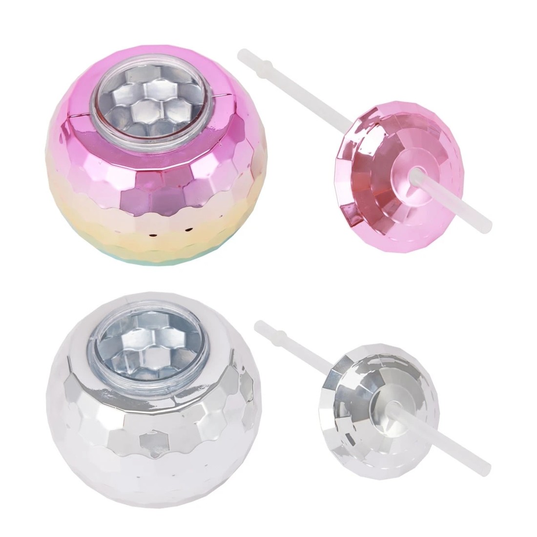 3 Novelty Disco Ball Cup with Straw - Assorted, 3 of 8