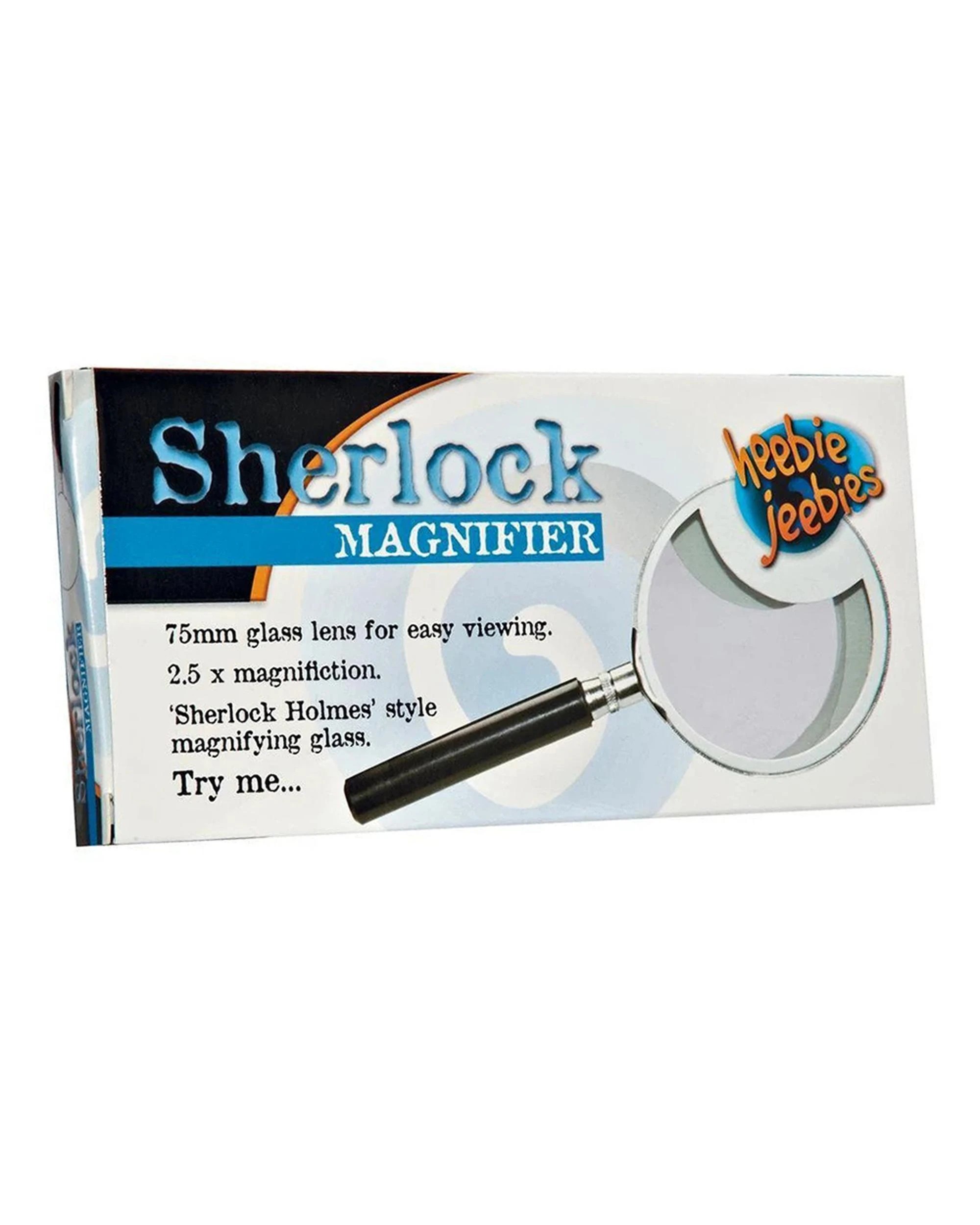 1 Heebie Jeebies Sherlock Magnifier Metal Magnifying Glass 75mm, 1 of 3