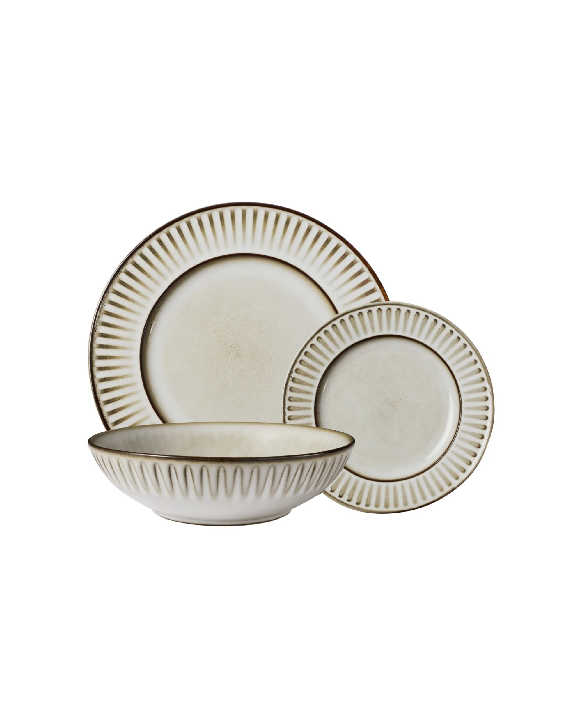 1 Casa Domani 12pc Durable Porcelain Leros Rim Dinner Set - Multi, 1 of 5
