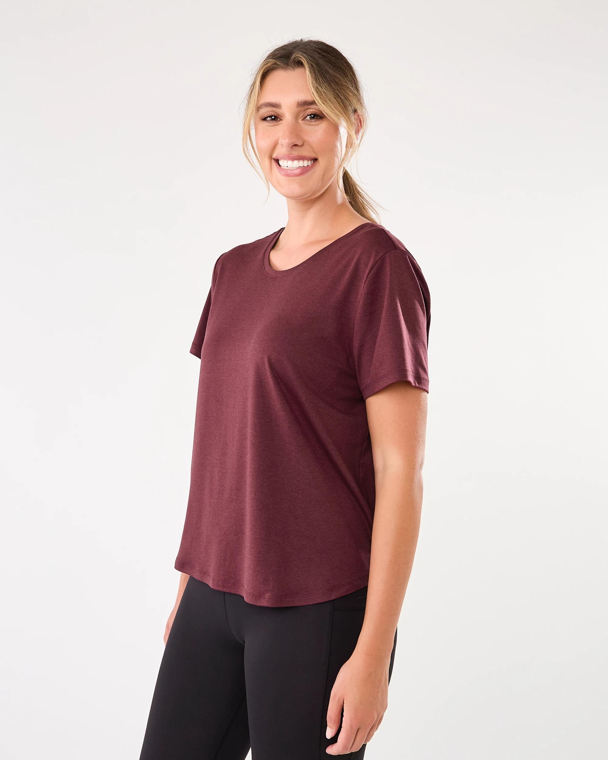 2 Active Womens Twist Back Studio T-shirt Royal Burg, 2 of 7