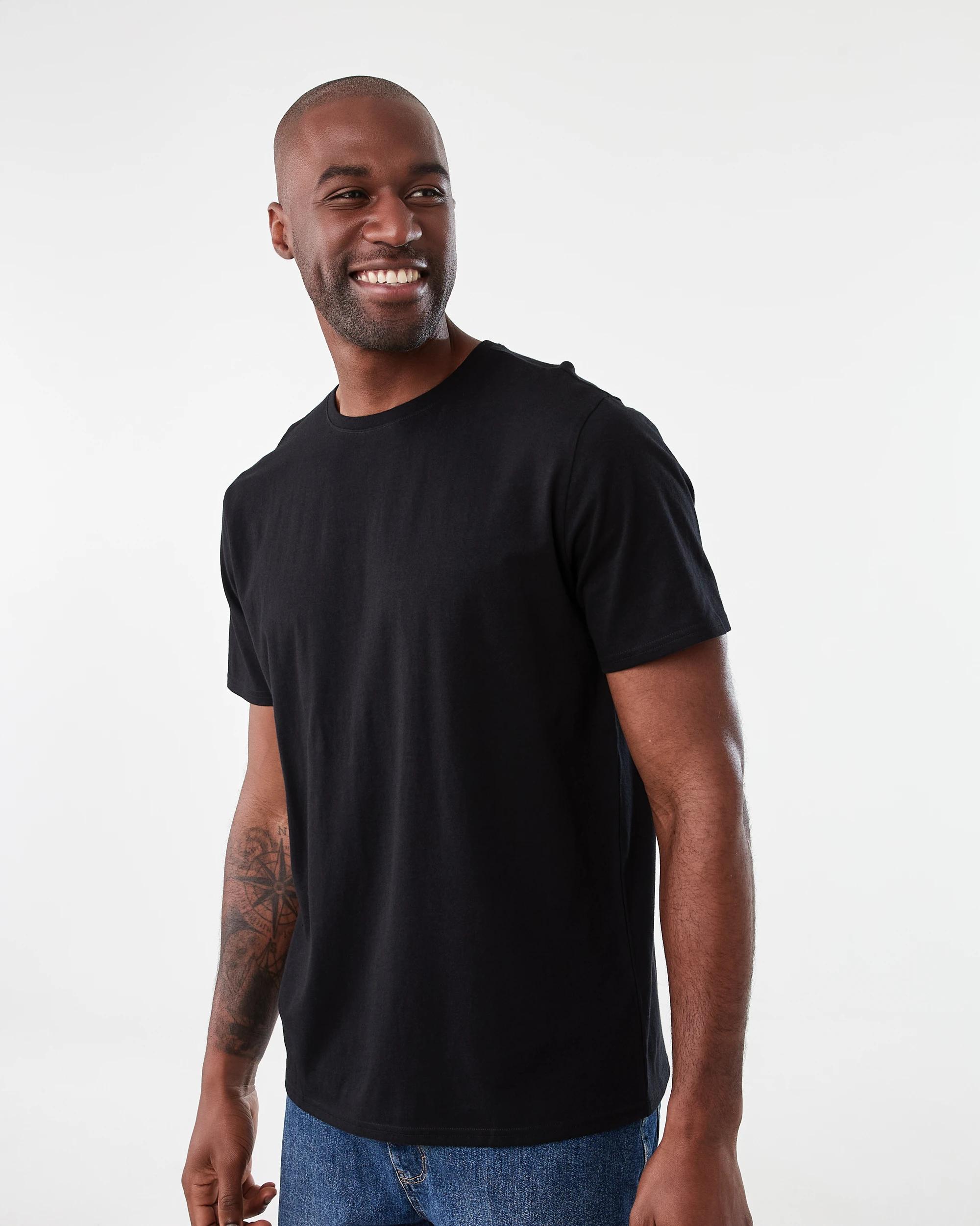 2 Plain Crew Neck T-shirt Black, 2 of 7
