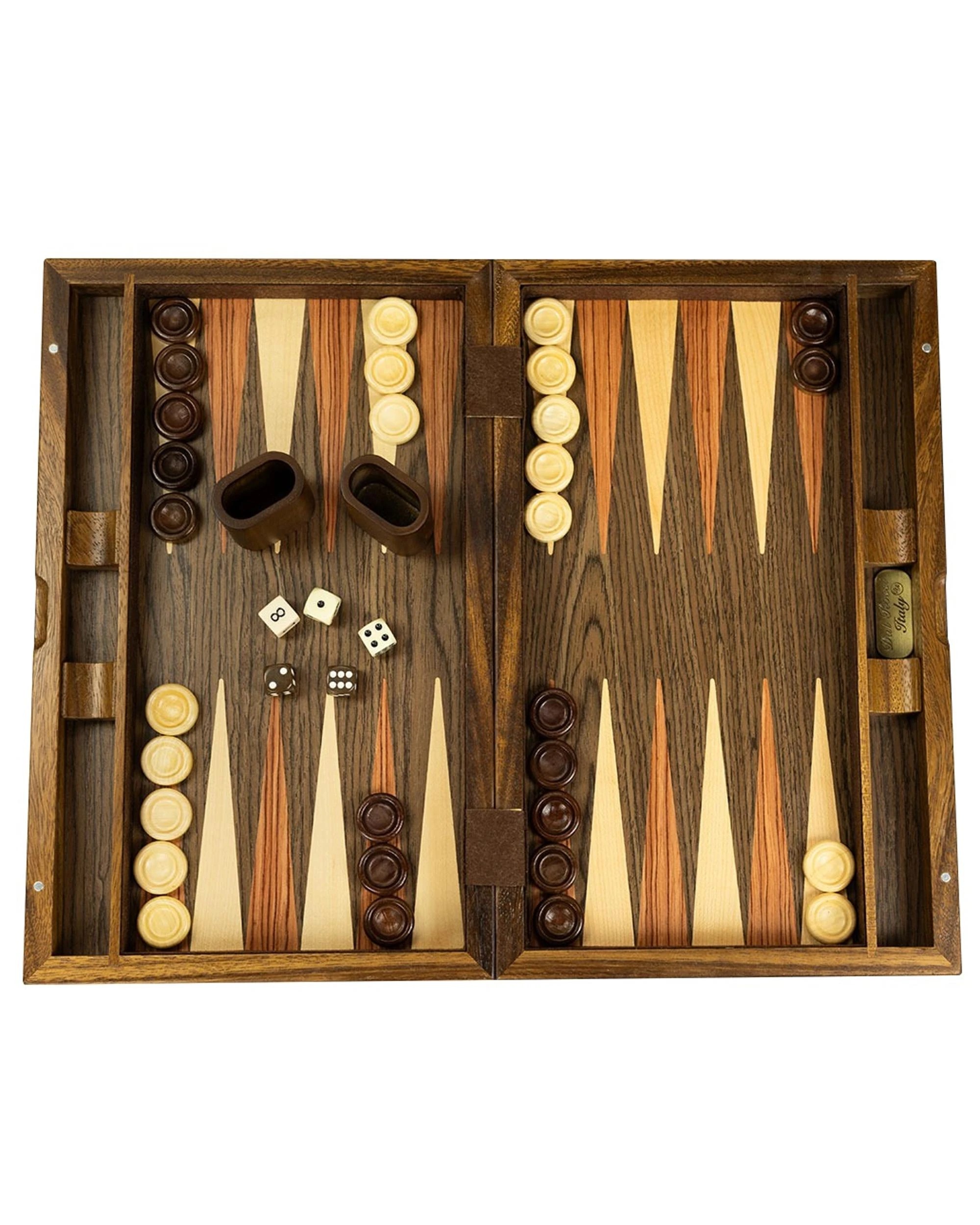 2 Dal Rossi 15 inch Walnut Burl Backgammon Set, 2 of 2