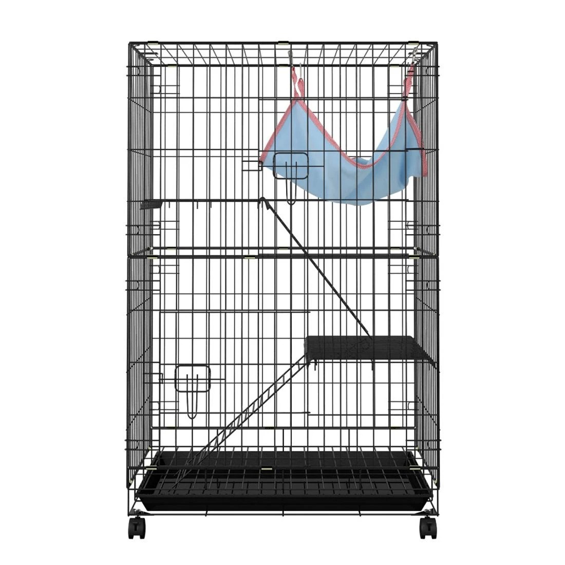 3 i.Pet Rabbit Cage 100cm Hutch 3 Level Indoor Guinea Pig Ferret - Black, 3 of 6