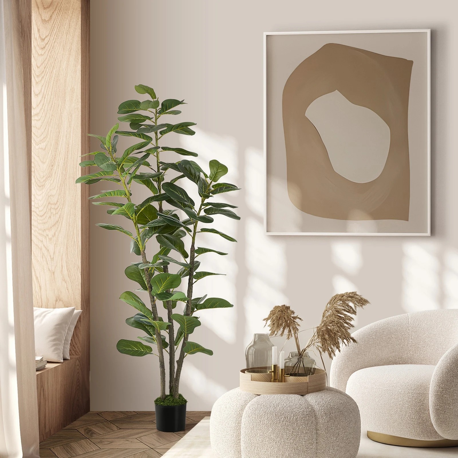 4 Livsip 150cm Artificial Fiddle Leaf Fig Tree Faux Potted Plant - Green, 4 of 10