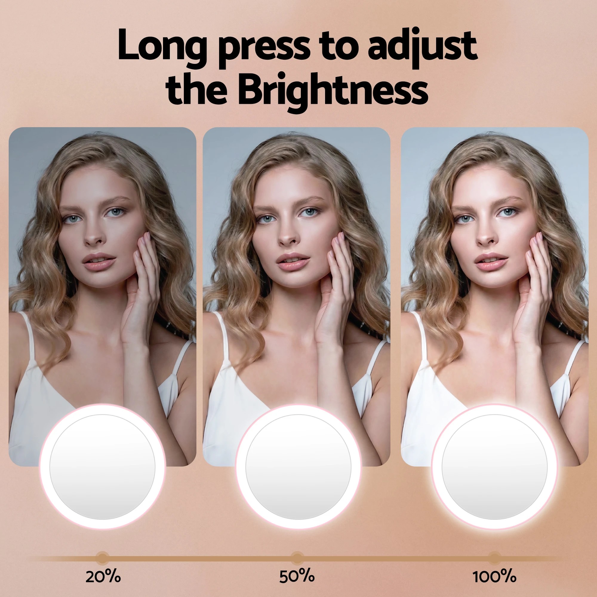 4 Embellir LED Compact Mirror Lighted Travel Makeup Mirror Pocket-Sized 1x 10x Magnification Round - Pink, 4 of 7