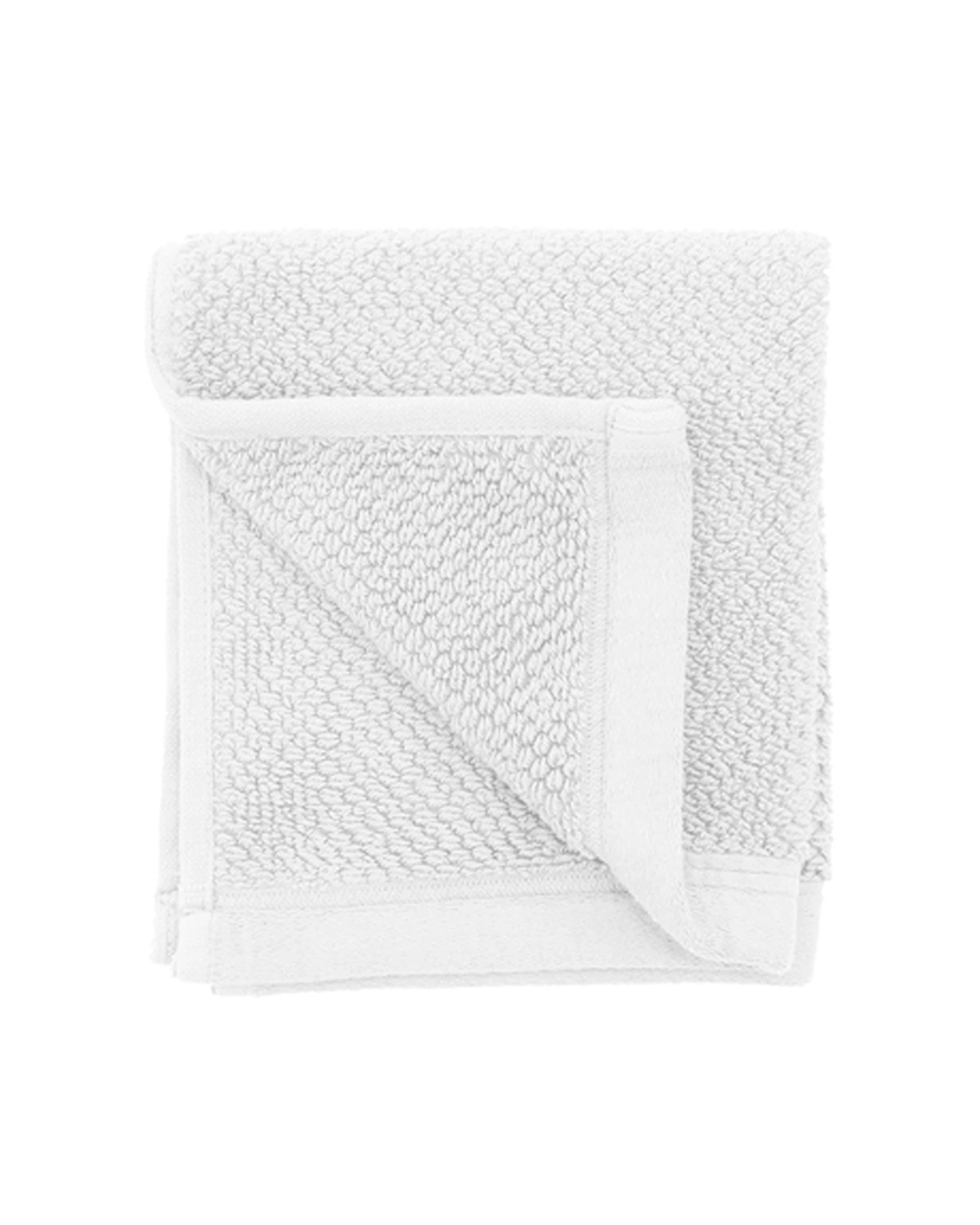 1 Bambury Angove 600gsm Soft Absorbent Cotton Face Washer Textured - White, 1 of 4