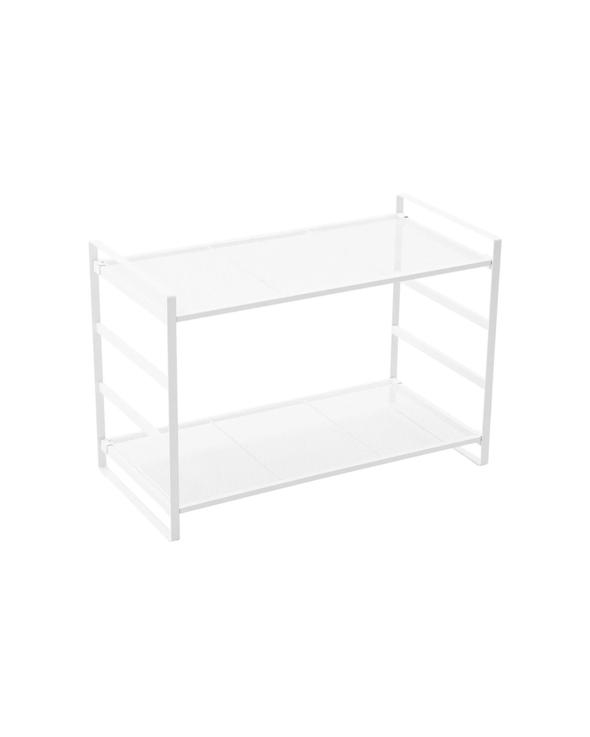 1 Boxsweden Mesh Wire 2 Tier 73cm Storage Holder Shelf Organiser Rack Stand
 - White, 1 of 5