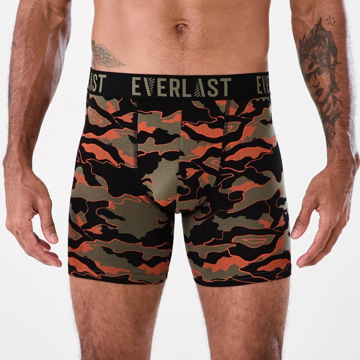 2 3 Pack Everlast Mens Mid Length Trunks CHARCOAL CAMO, 2 of 7