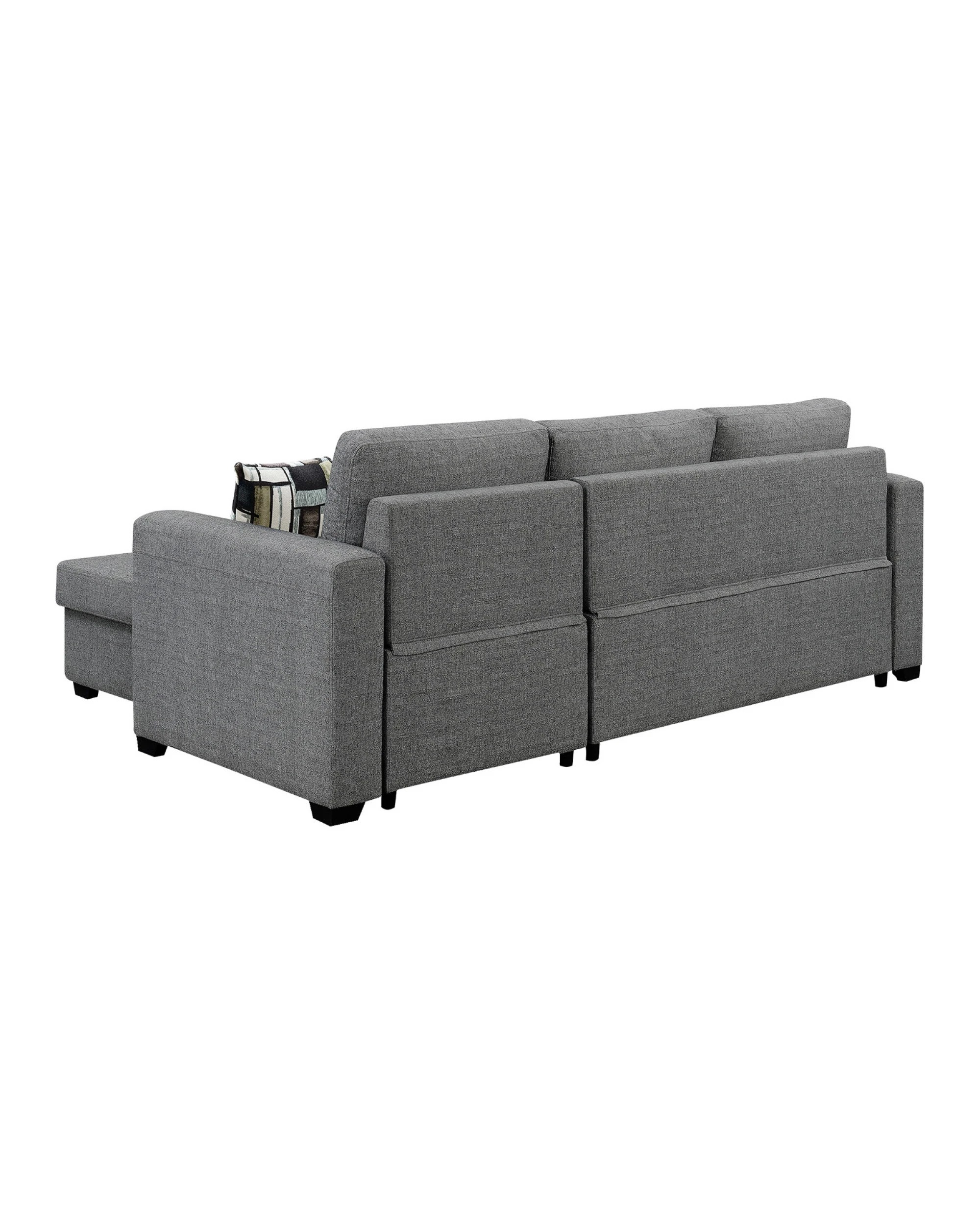 7 Fontana Pullout Sofa Bed With Storage Chaise Lounge Sarantino - Grey, 7 of 10