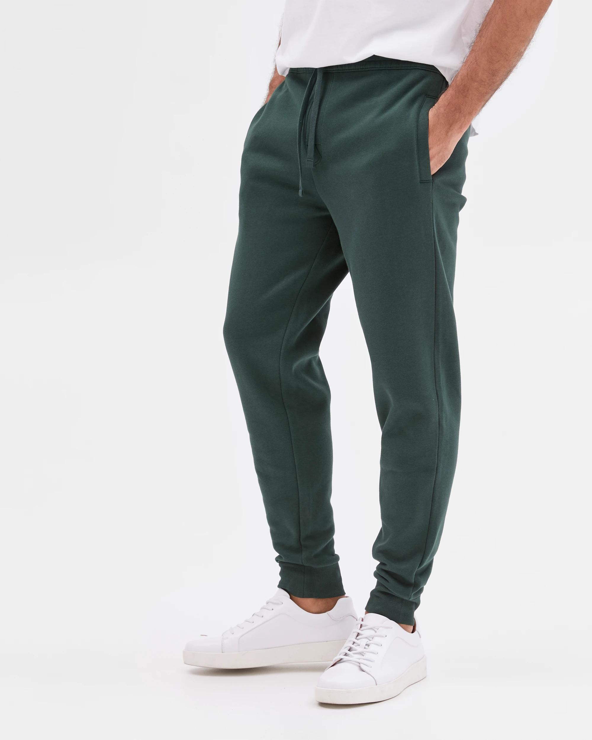 3 Target Man Australian Cotton Blend Cuffed Trackpants WINTER GREEN, 3 of 5