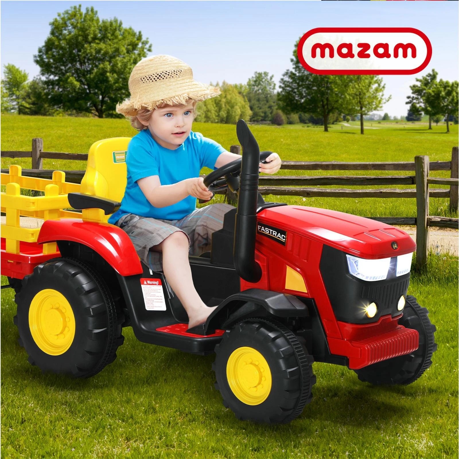 9 Mazam 156 Cm Ride On Tractor 12v Kids Electric Vehicle Toy Cars Remote Control Gift
 - Red, 9 of 10