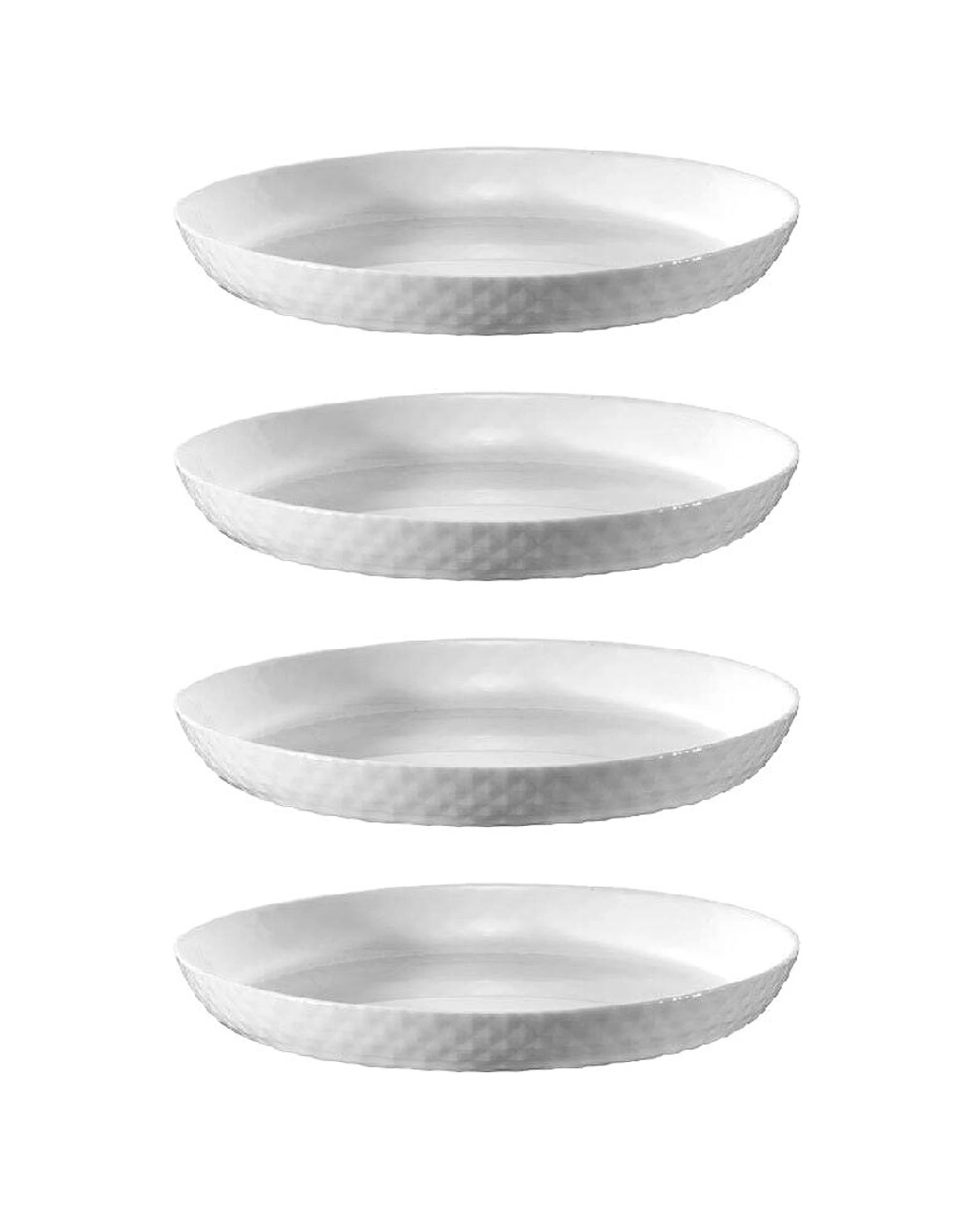 1 Wiltshire 4PK Diamond Glass Textured Side Plate 19cm - White, 1 of 4
