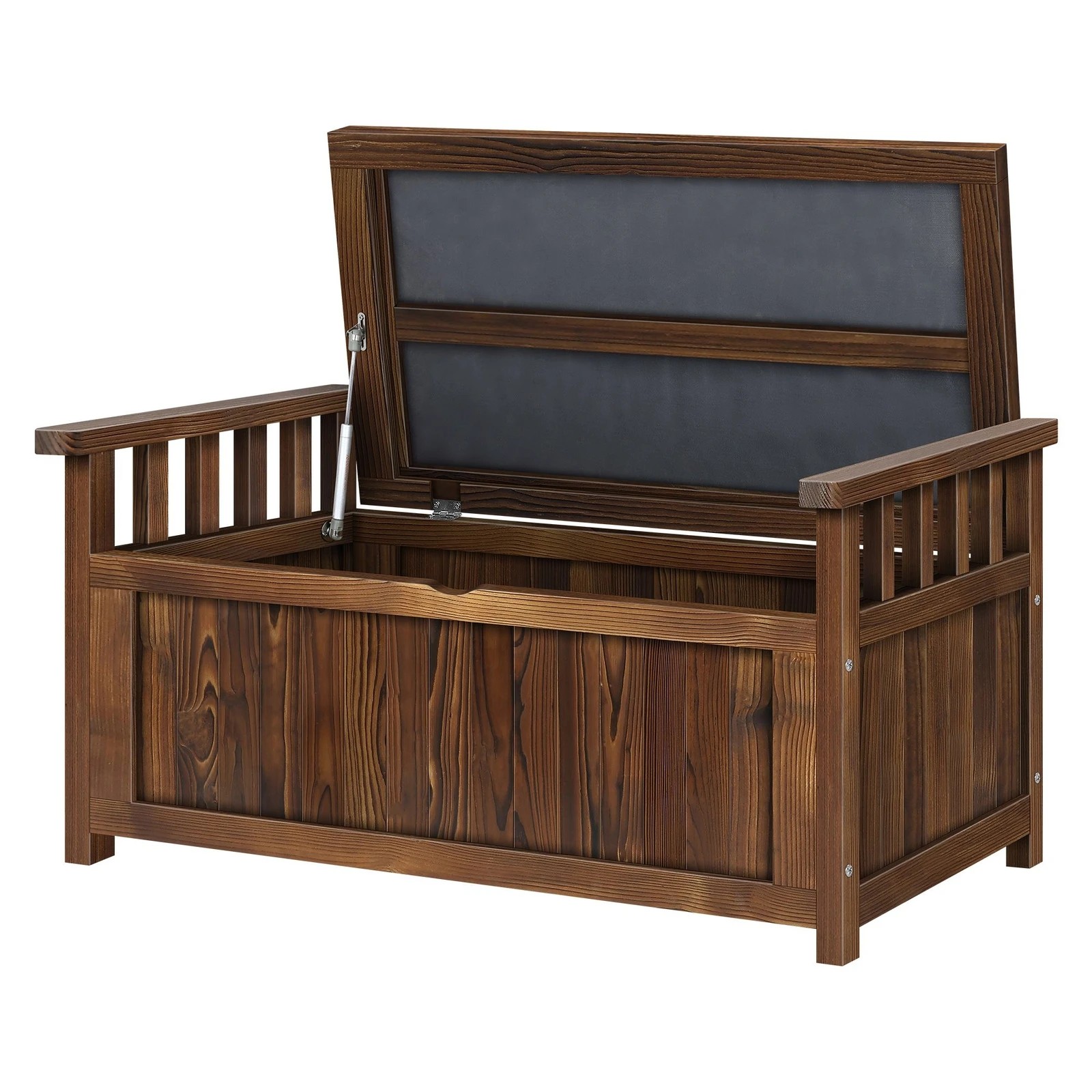 2 Alfordson Outdoor Storage Box Wooden Garden Bench Chest Tool Sheds L - Charcoal, 2 of 9