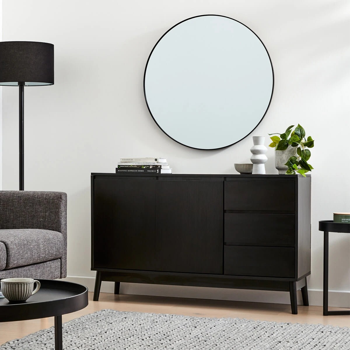 4 Thorne Buffet Unit with  Adjustable Shelves - Black, 4 of 10