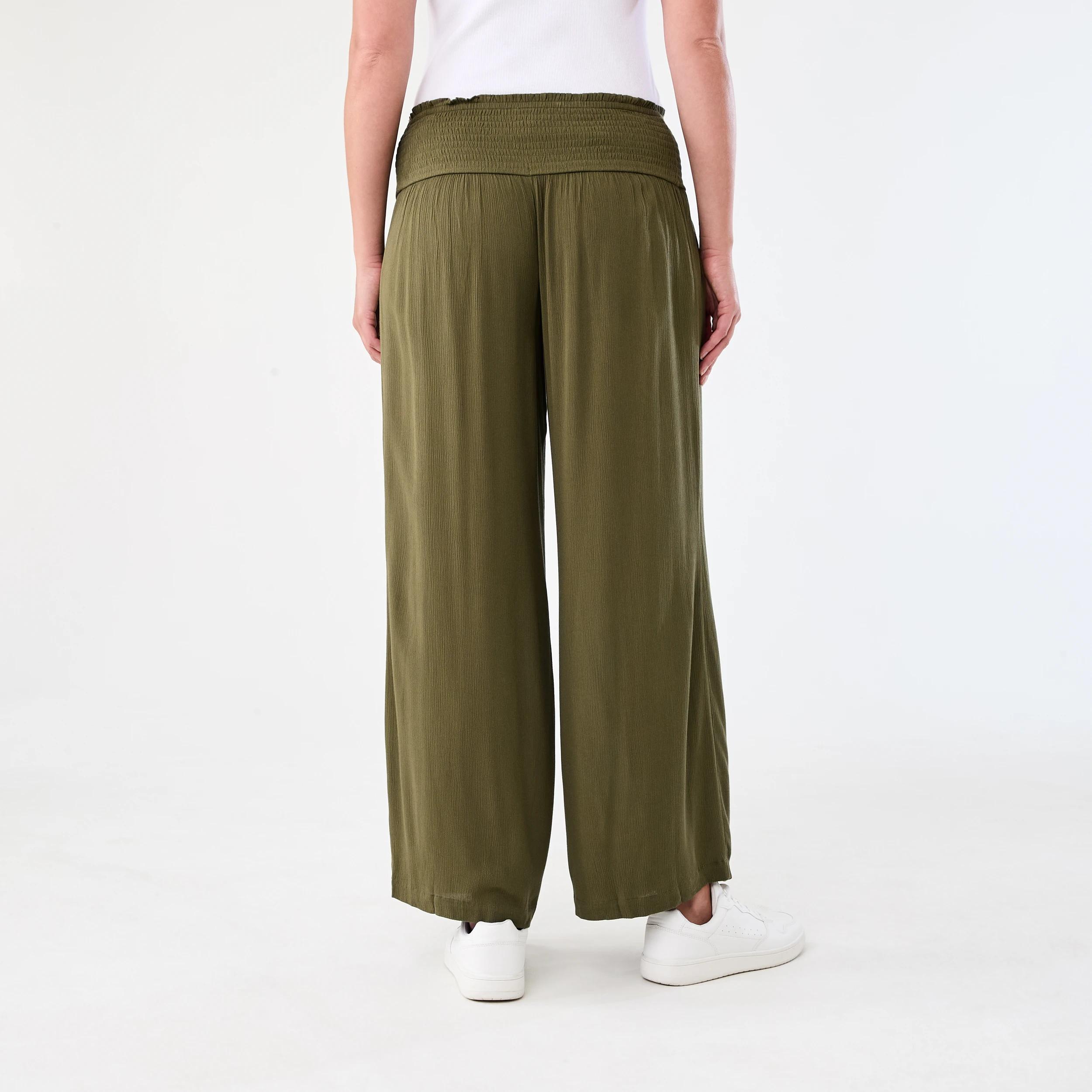 3 Maternity Shirred Pants Deep Olive, 3 of 4