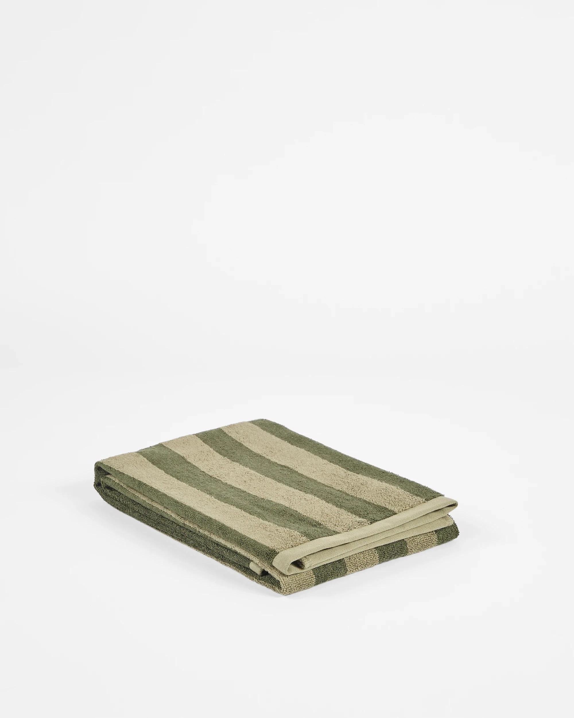 1 Target Australian Cotton Blend Logan Stripe Bath Towel - Green, 1 of 3