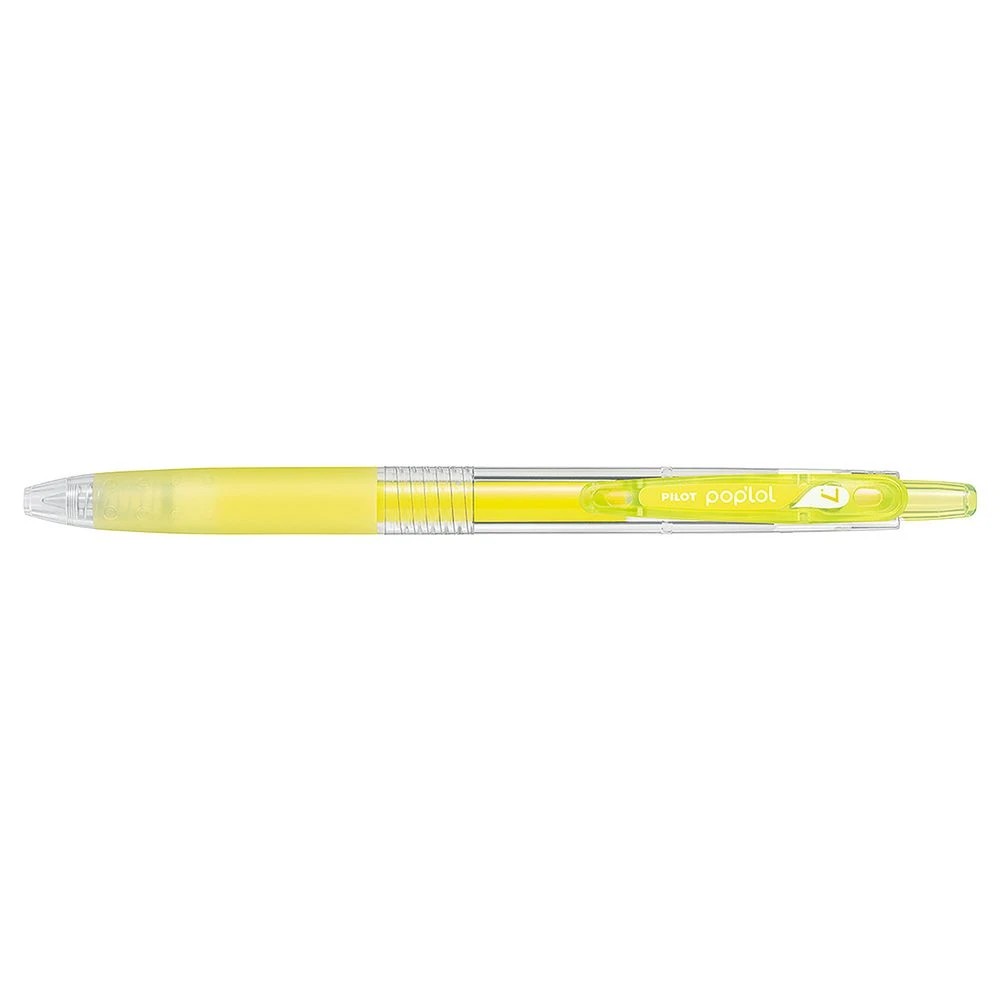 2 PILOT Pop'Lol  Retractable Gel Pen 0.7mm Neon Yellow, 2 of 2