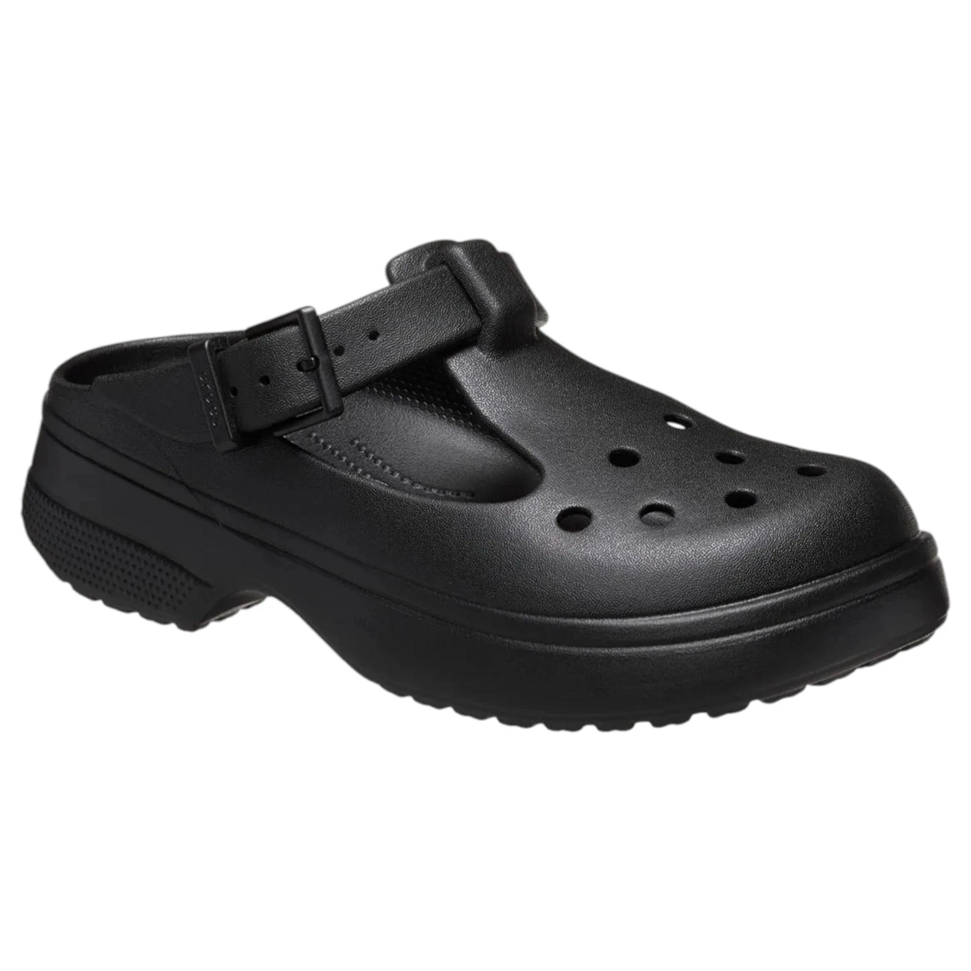 2 Crocs Unisex Classic Mary Jane Clogs Sandals BLACK, 2 of 6