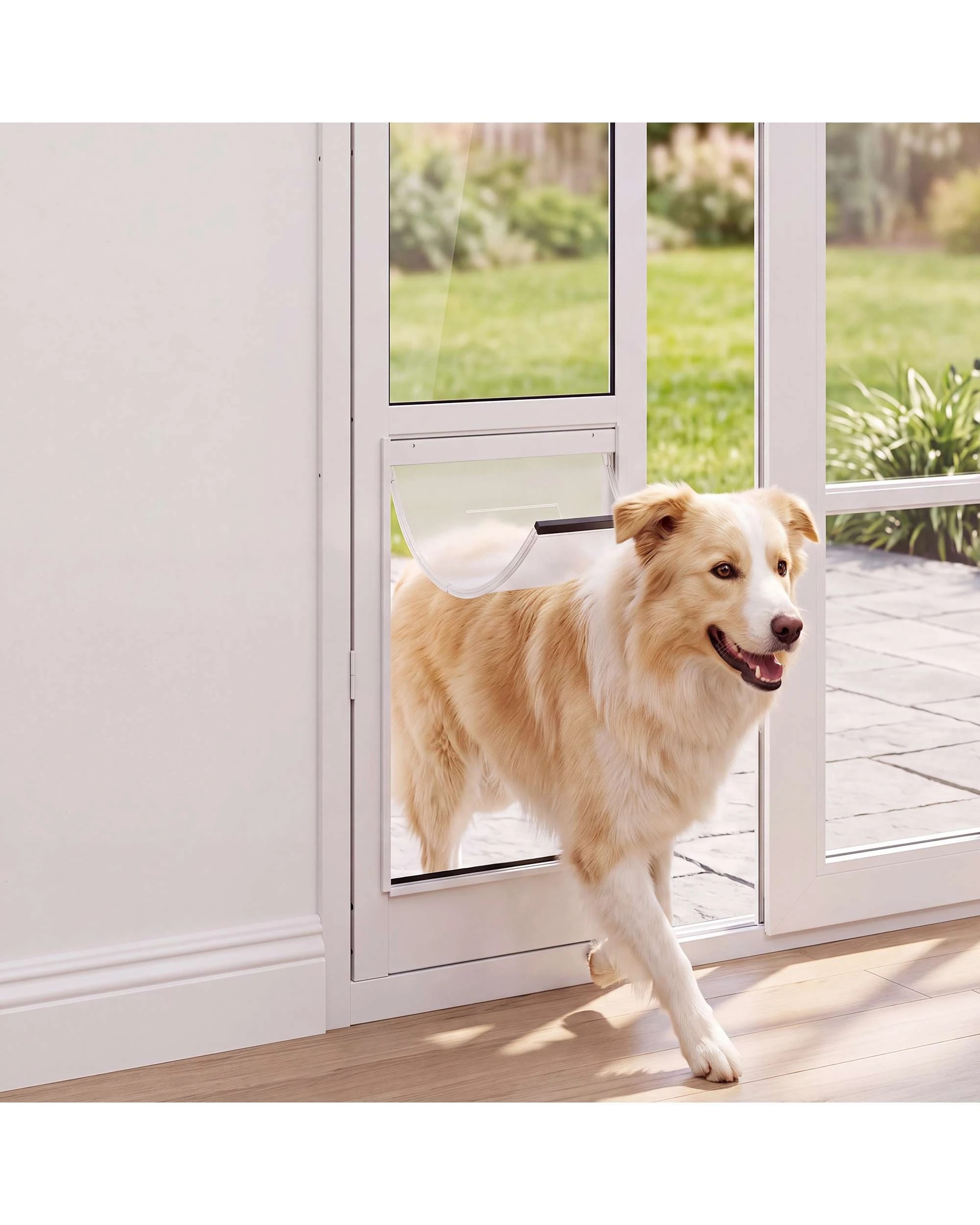 2 Advwin Aluminum Pet Door Insert for Sliding Glass Patio Door, Adjustable Height Lockable, 2 of 9