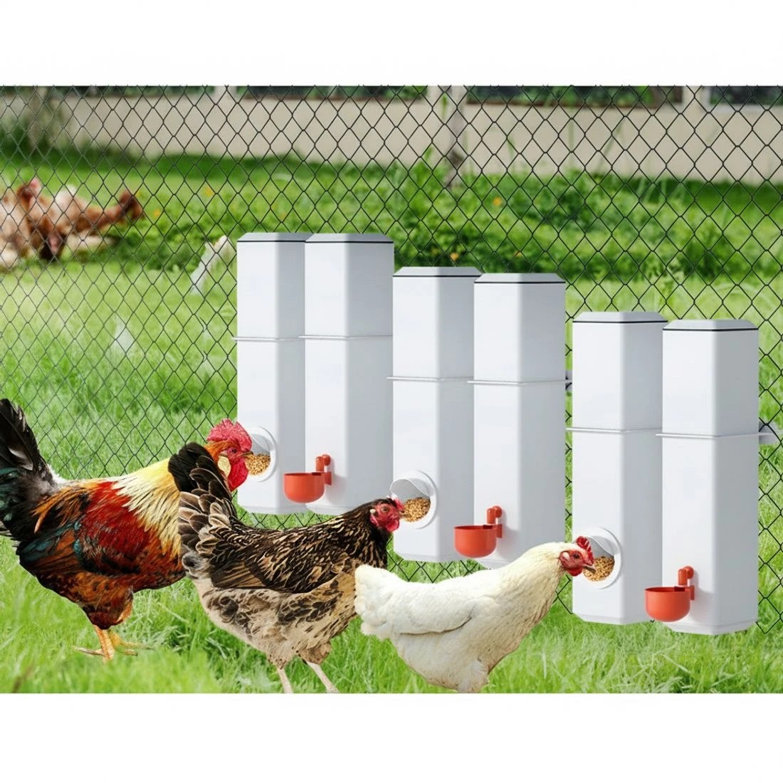 4 Giantz Chicken Feeder 4L Water Dispenser Automatic - White, 4 of 4