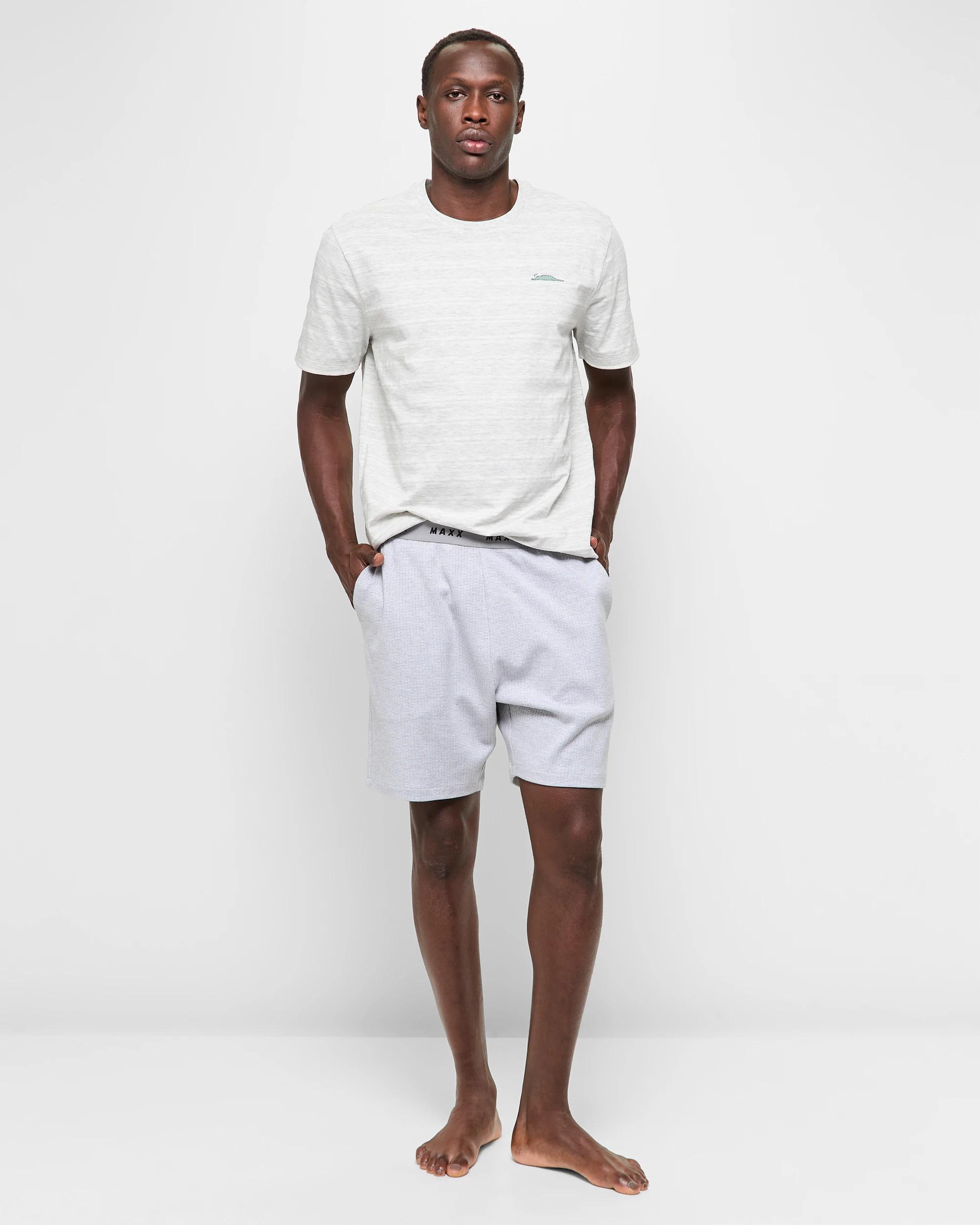 2 Australian Cotton Blend Men's Sleep Jersey Shorts - Maxx GREY MARLE, 2 of 5