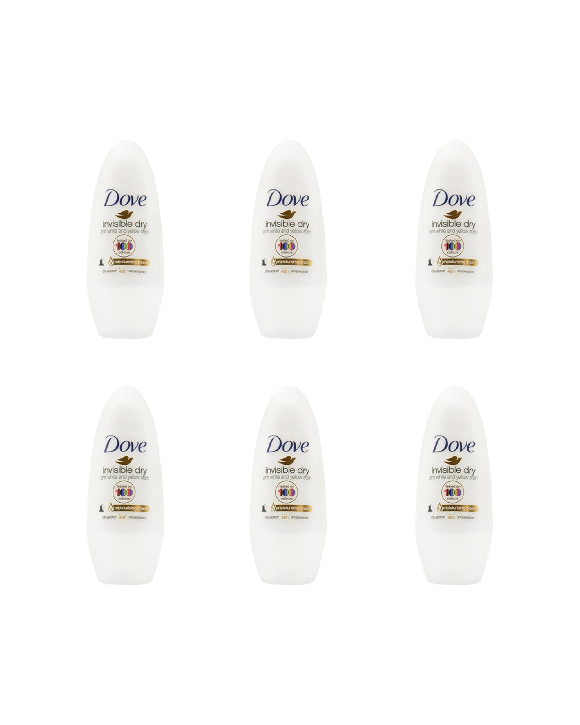 1 Dove 6pk Antiperspirant Roll On Deodorant Invisible Dry 48 Hour Protection 40ml - White, 1 of 3