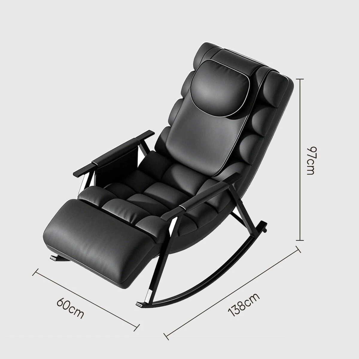 3 HOMASA Heated Rocking Massage Chair Recliner, 3 of 5