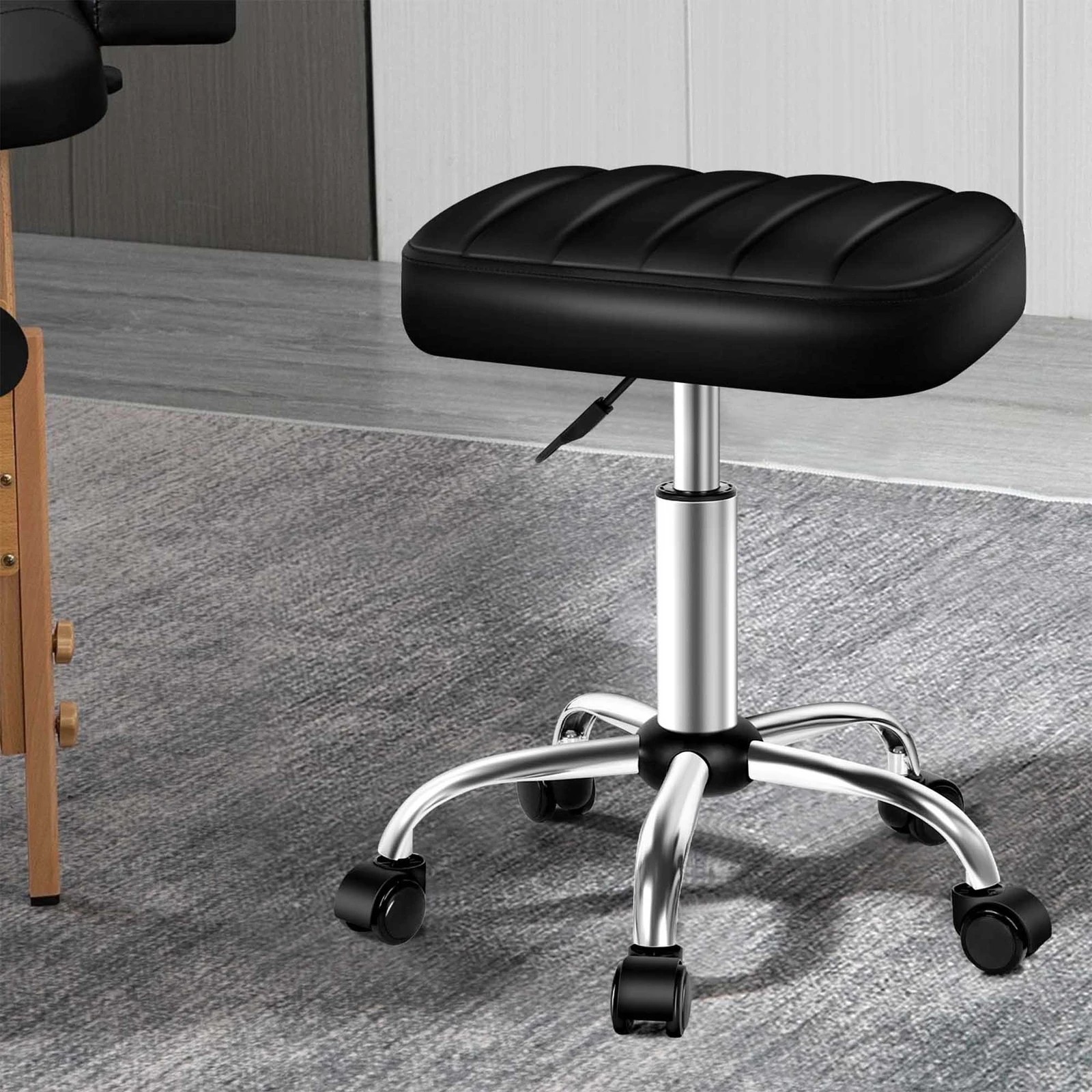 2 Alfordson Salon Stool Square Swivel Barber Hair Dress Chair Lina - Black, 2 of 9